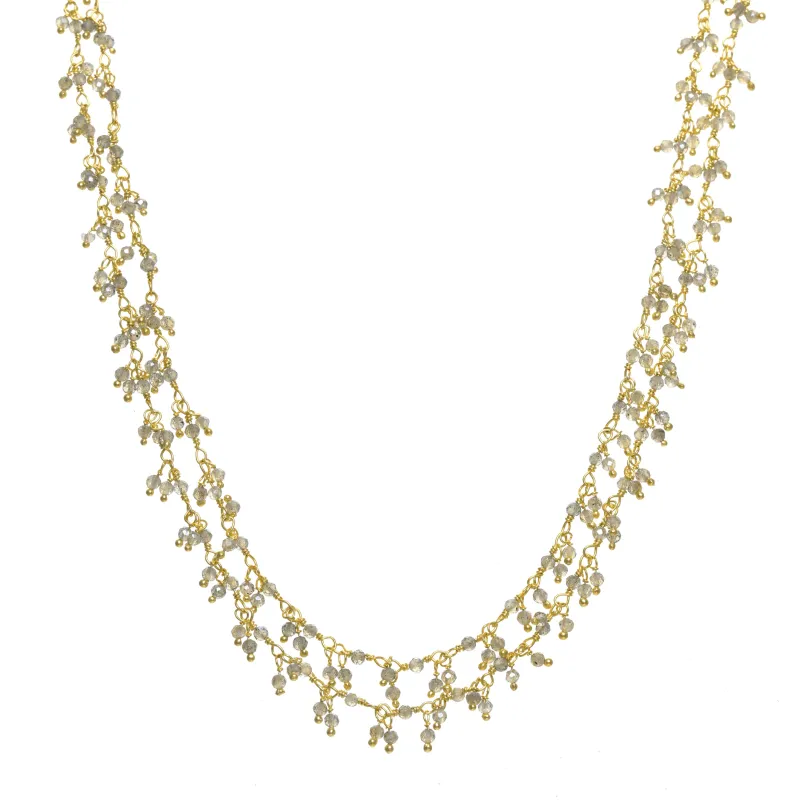 Labradorite Cluster Double Row Necklace sold by Rachel Reinhardt