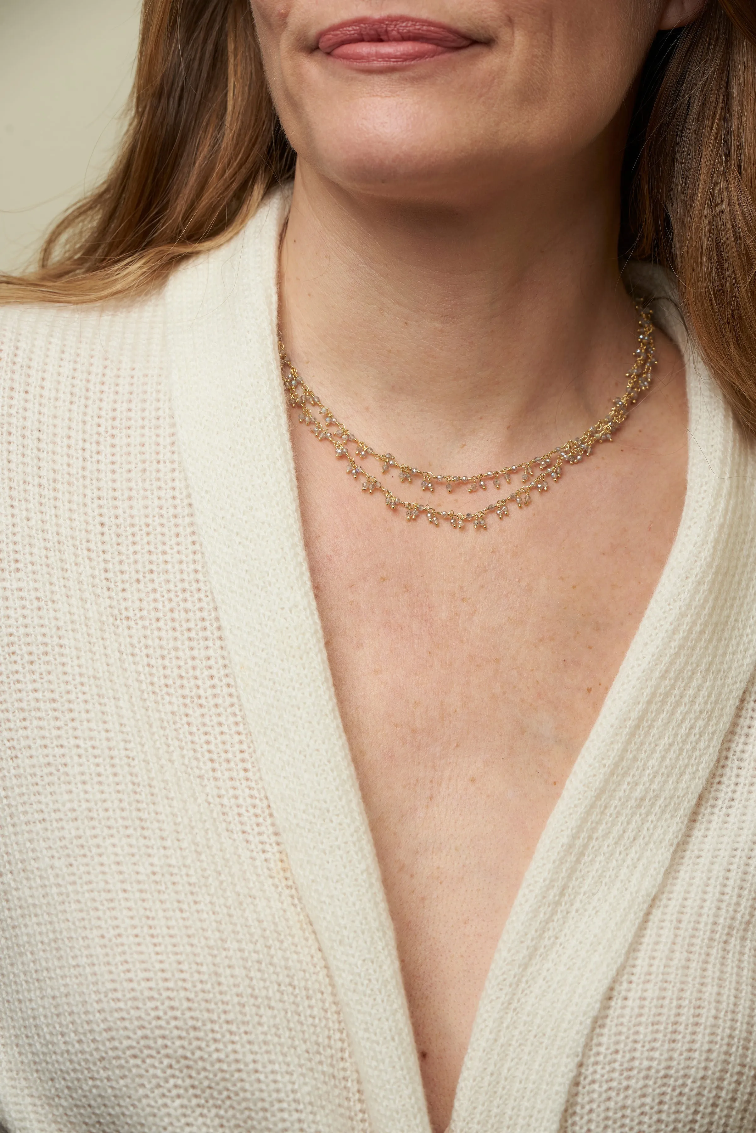 Labradorite Cluster Double Row Necklace sold by Rachel Reinhardt product image thumbnail 2