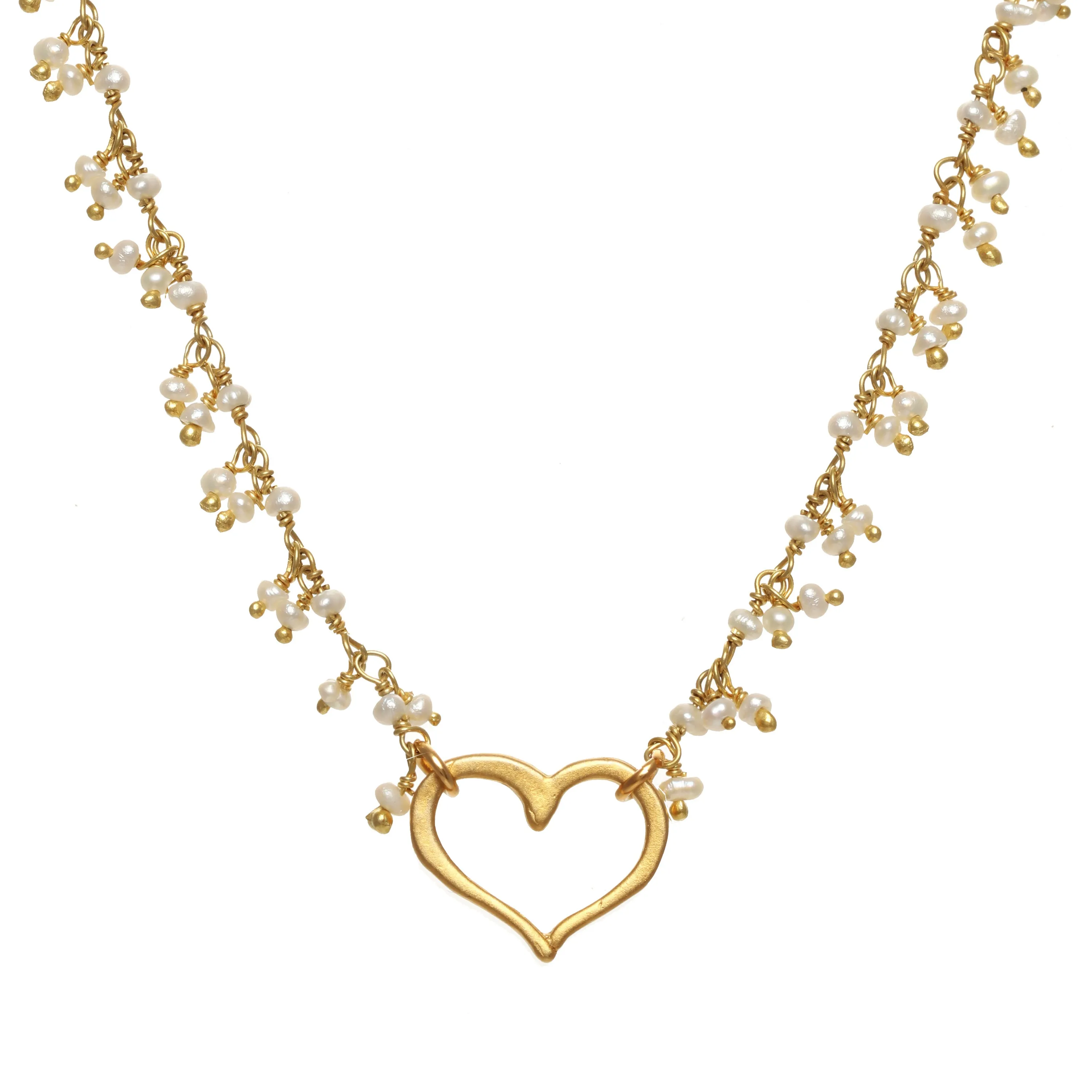 Open Heart Pearl Cluster Necklace sold by Rachel Reinhardt