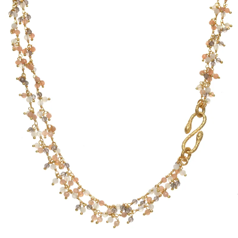 Peach Moonstone Cluster Serpent Necklace sold by Rachel Reinhardt