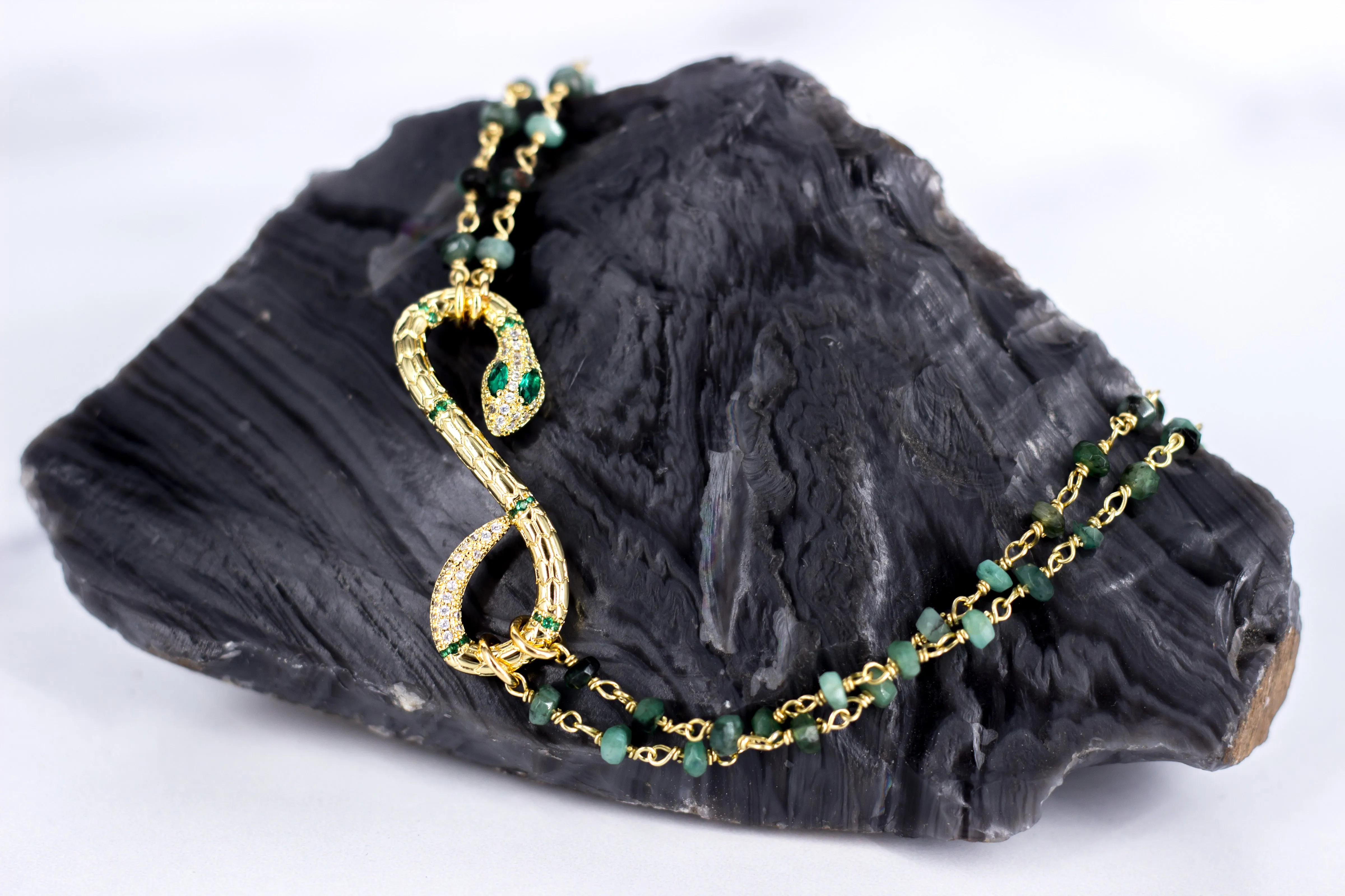 Emerald Snake Necklace sold by Rachel Reinhardt product image thumbnail 4