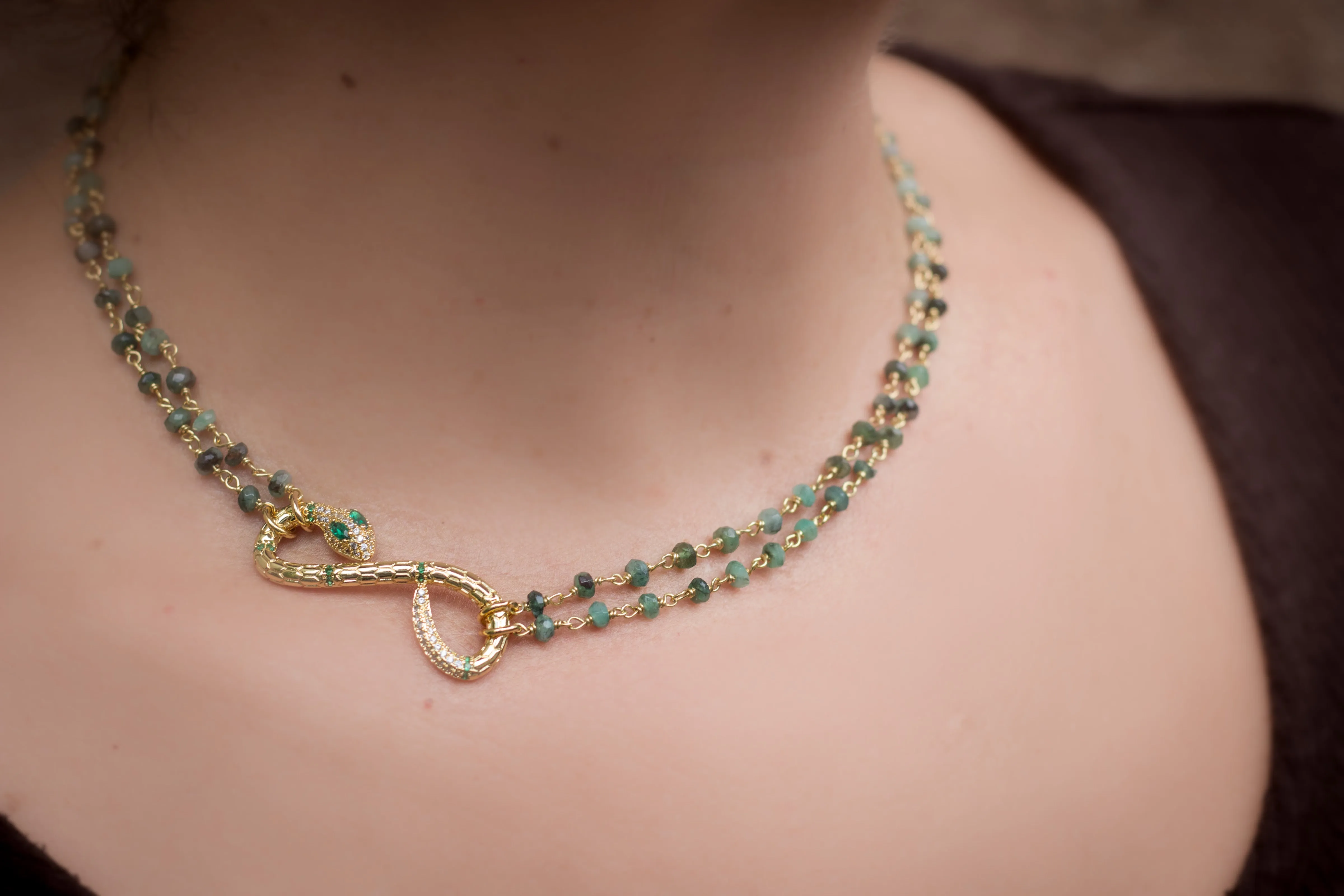 Emerald Snake Necklace sold by Rachel Reinhardt product image thumbnail 2