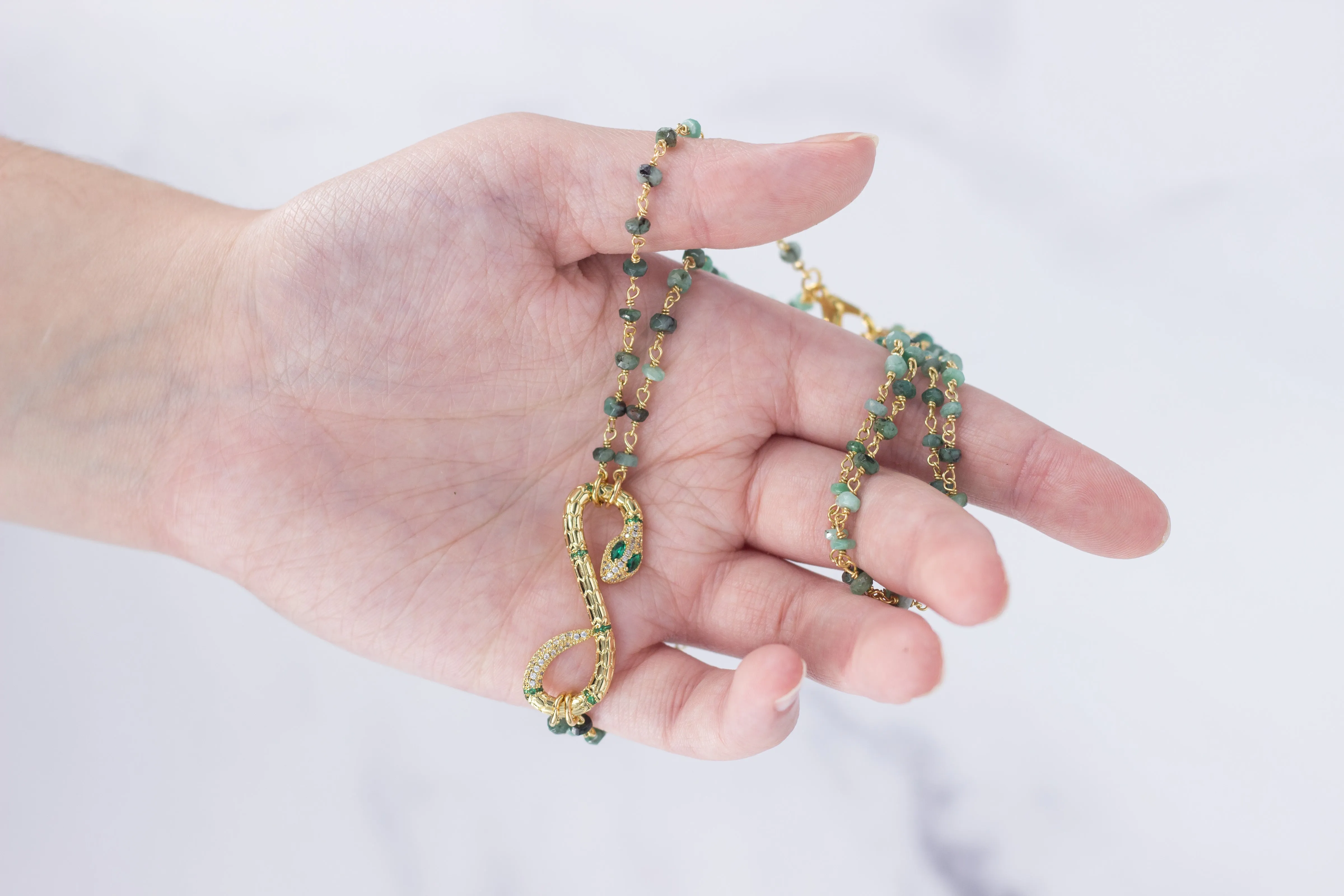 Emerald Snake Necklace sold by Rachel Reinhardt product image thumbnail 3