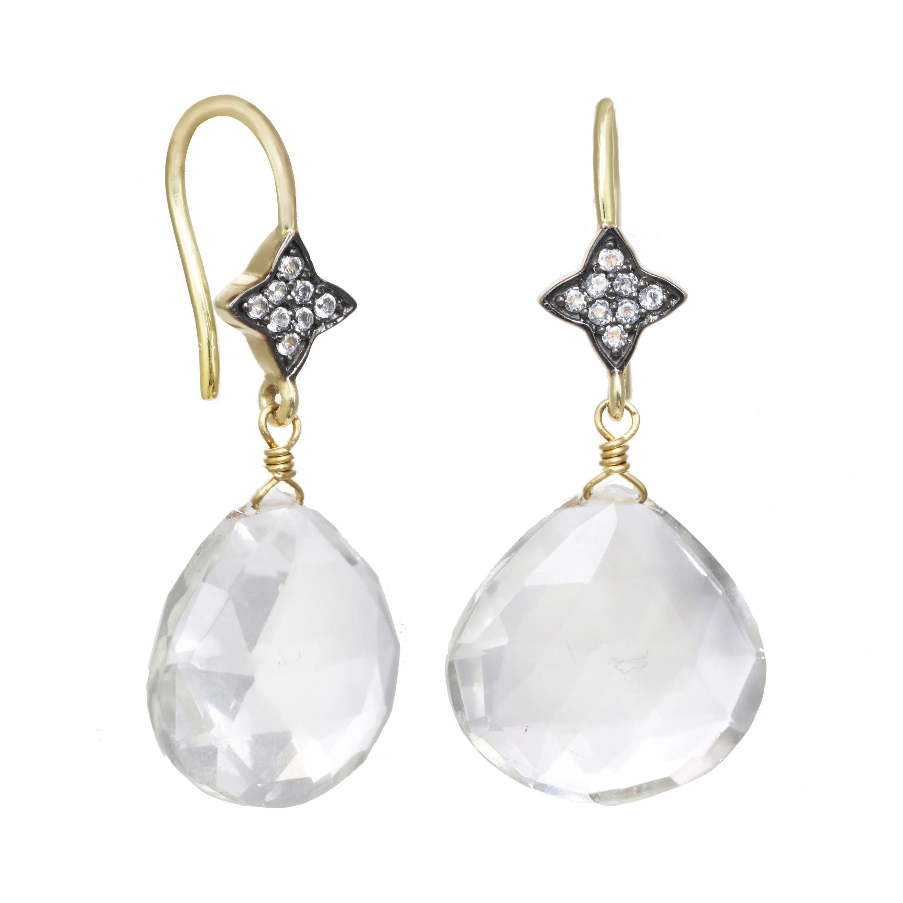 Clear Quartz Droplet Earring sold by Rachel Reinhardt