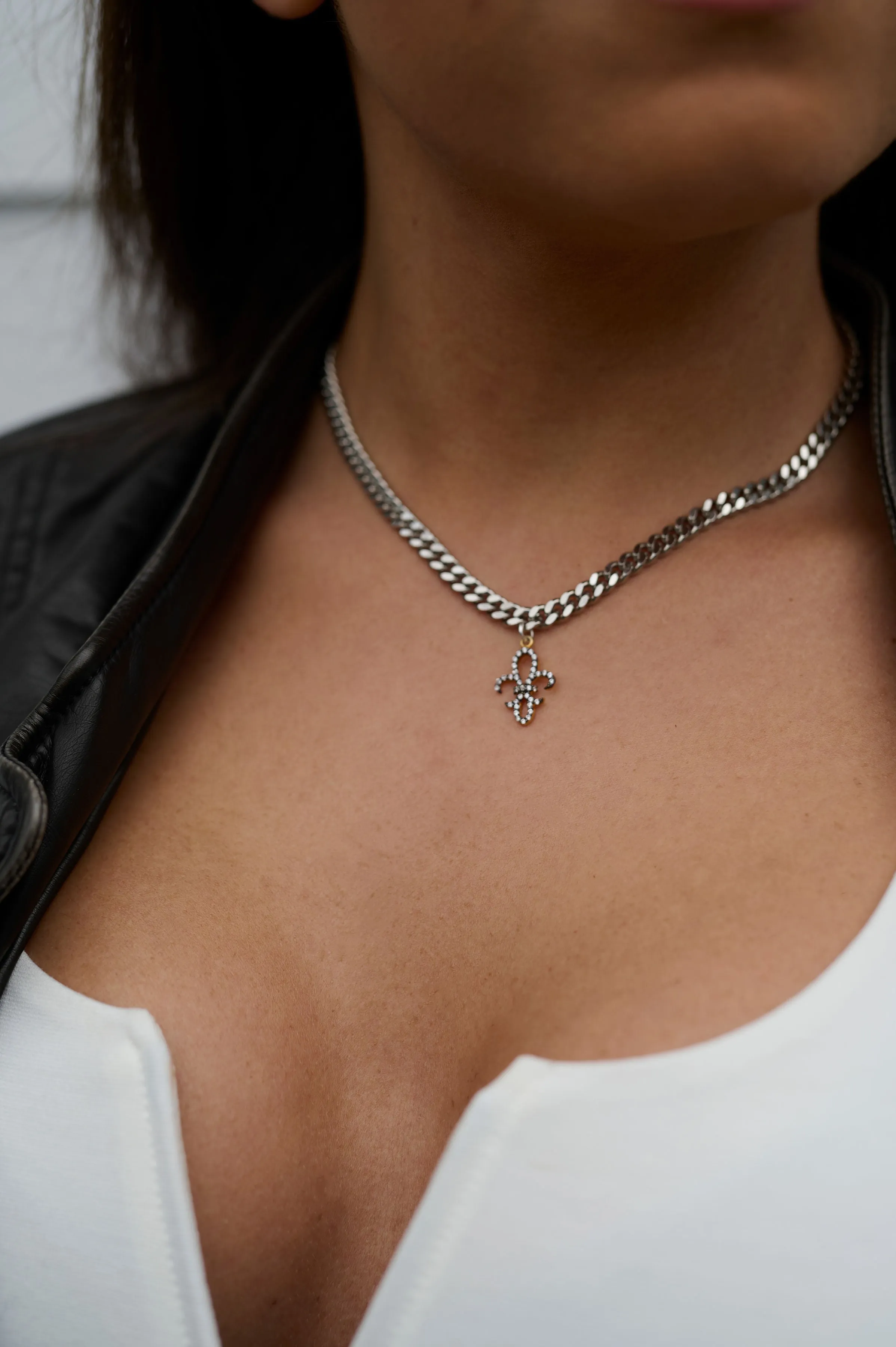 Fleur de Lis Pave Necklace sold by Rachel Reinhardt product image thumbnail 2