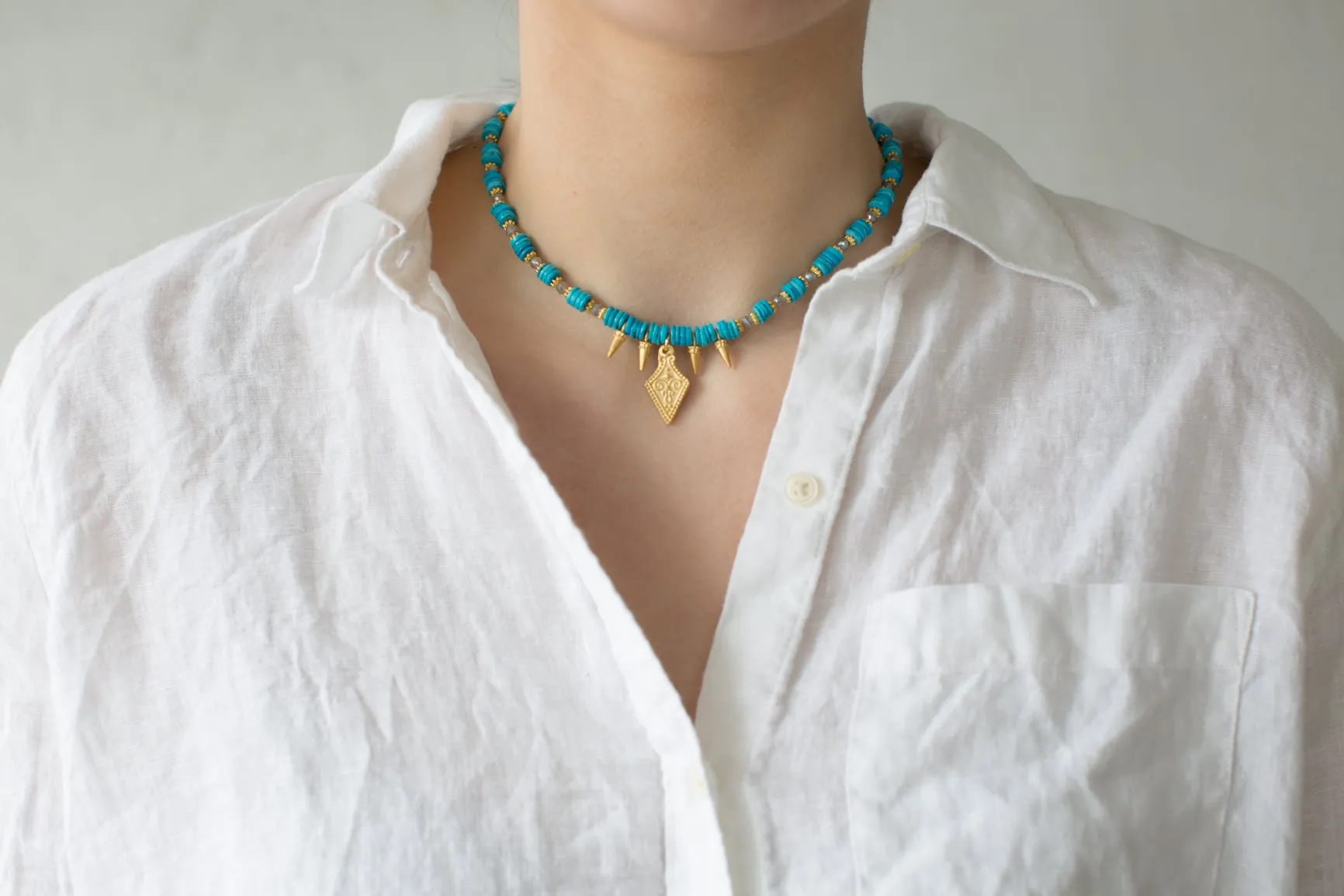 Turquoise Filagree Amulet Necklace sold by Rachel Reinhardt product image thumbnail 2