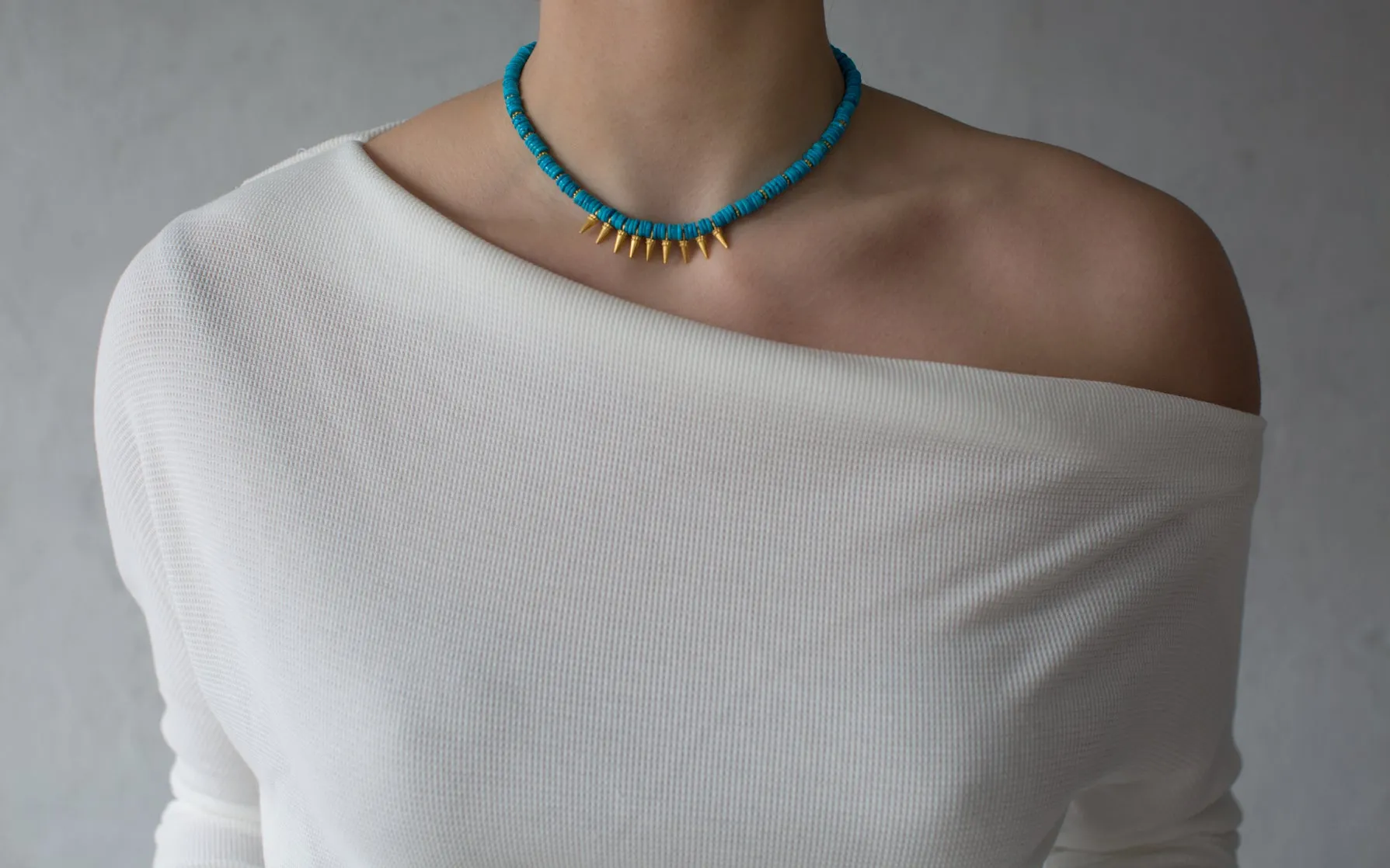 Turquoise Mini Spike Necklace sold by Rachel Reinhardt product image thumbnail 2