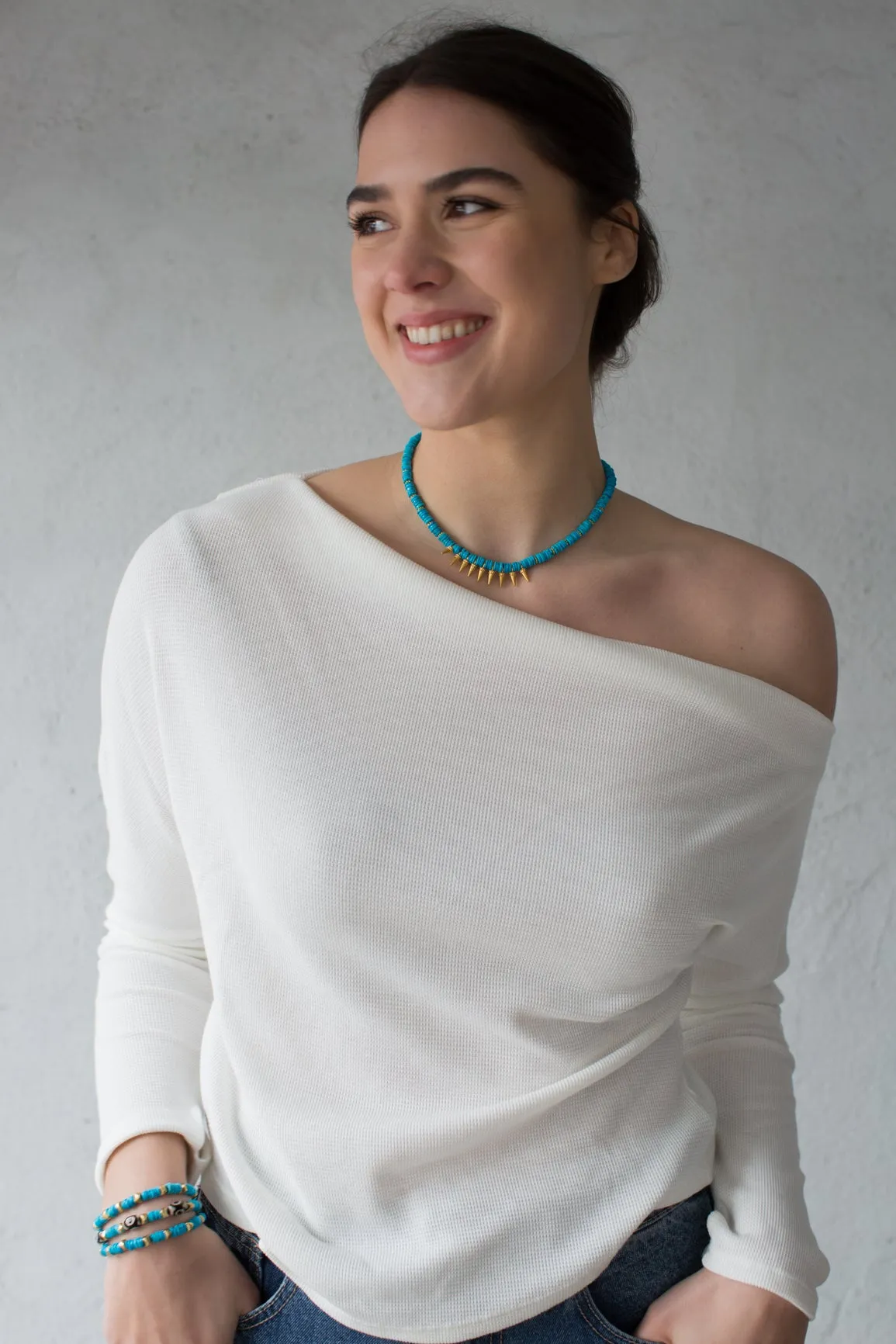 Turquoise Mini Spike Necklace sold by Rachel Reinhardt product image thumbnail 3