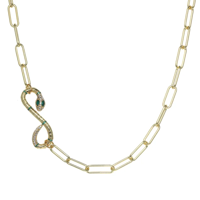 Slinky Snake Connector Necklace made by Rachel Reinhardt