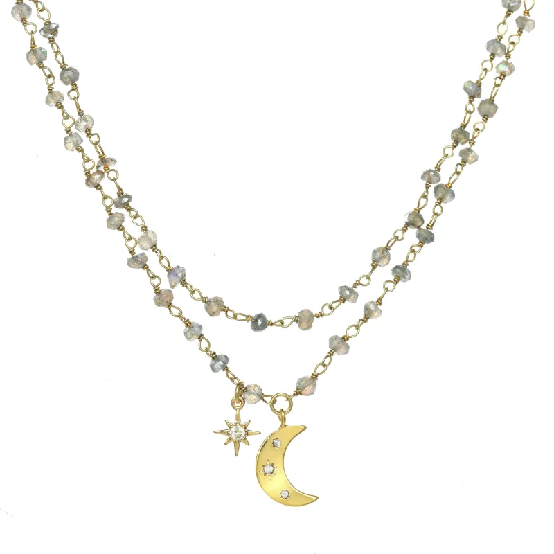 Labradorite Celestial Charm Necklace sold by Rachel Reinhardt