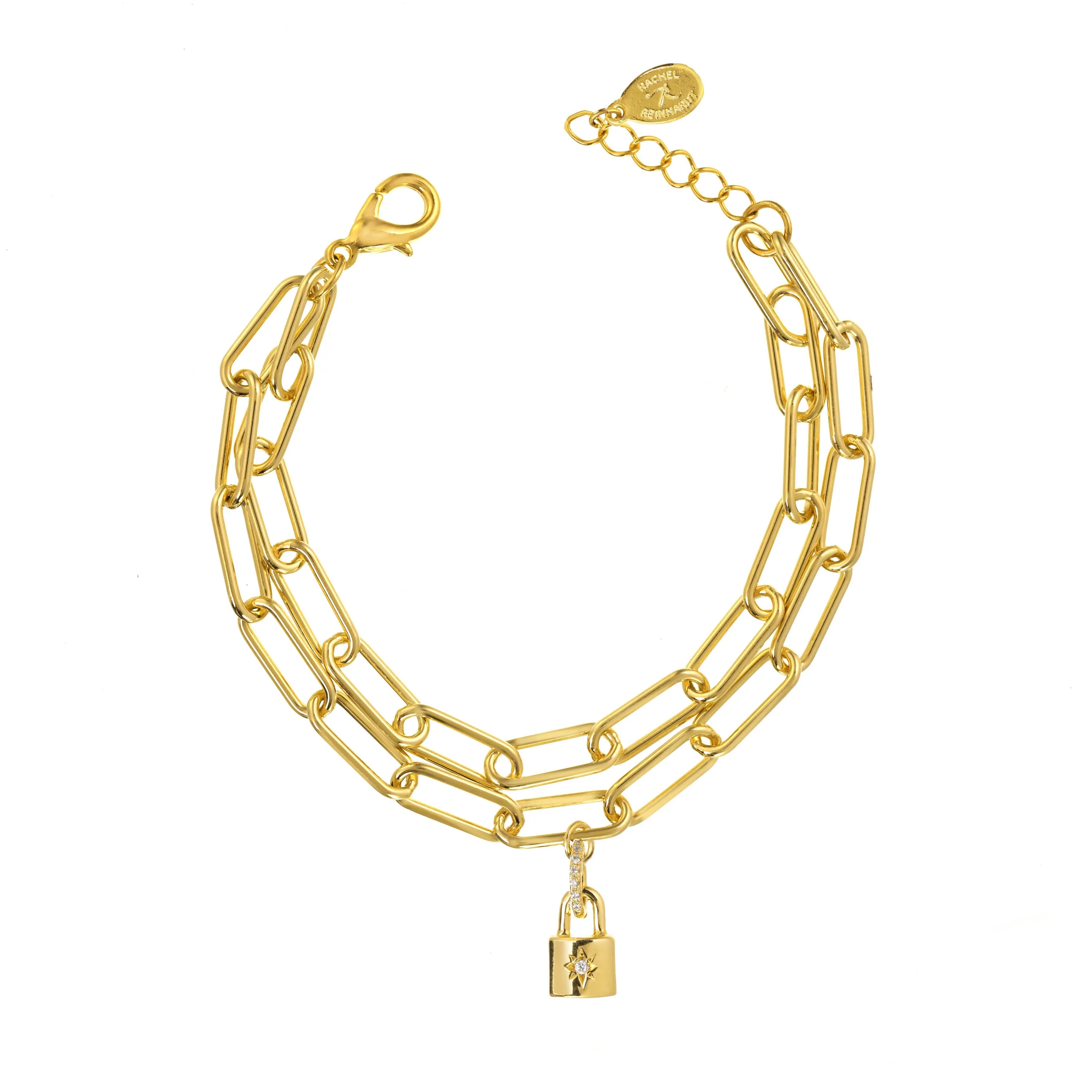 Padlock Gold Link Bracelet sold by Rachel Reinhardt