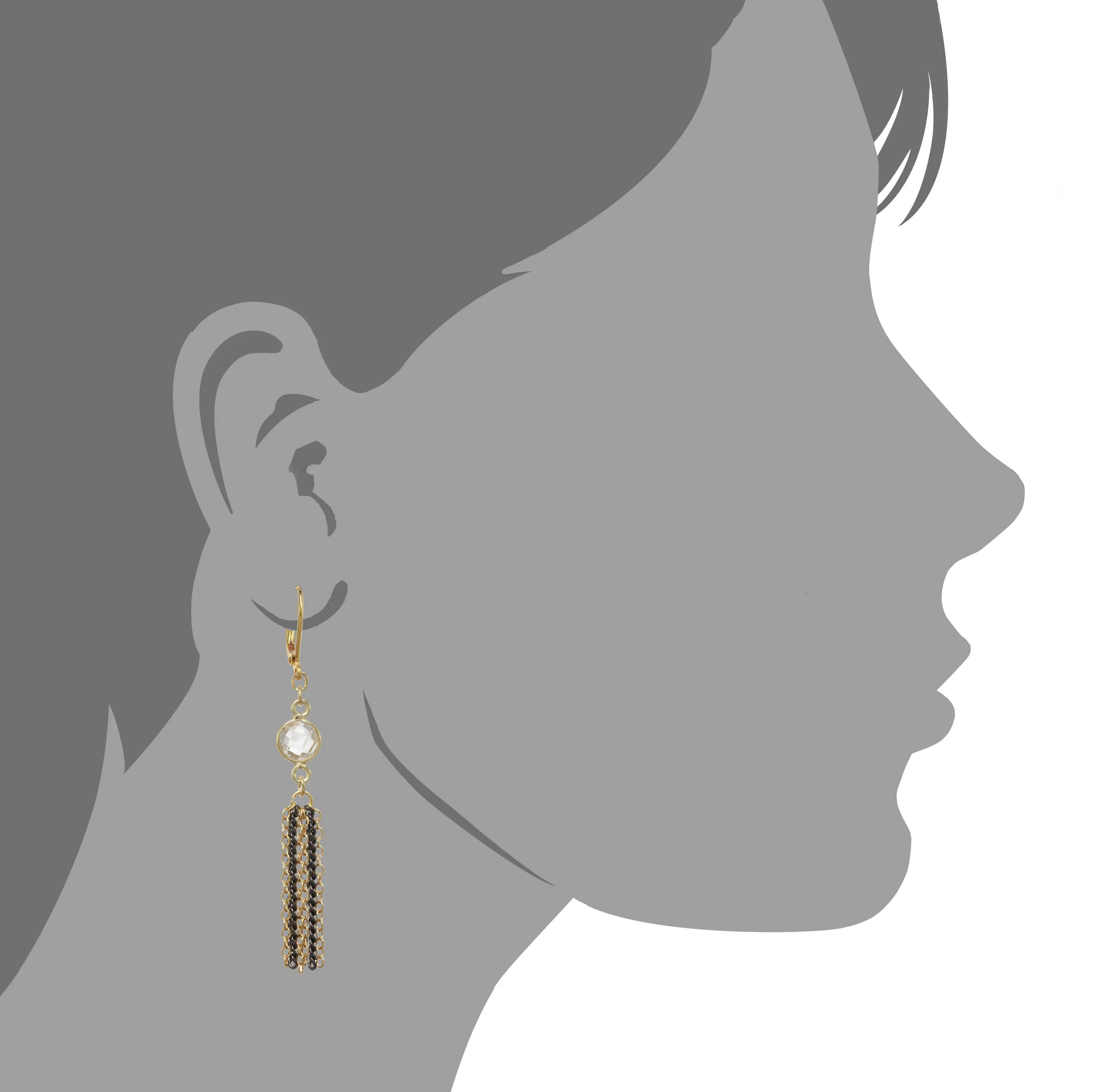 Bezel Quartz Fringe Earring sold by Rachel Reinhardt product image thumbnail 2
