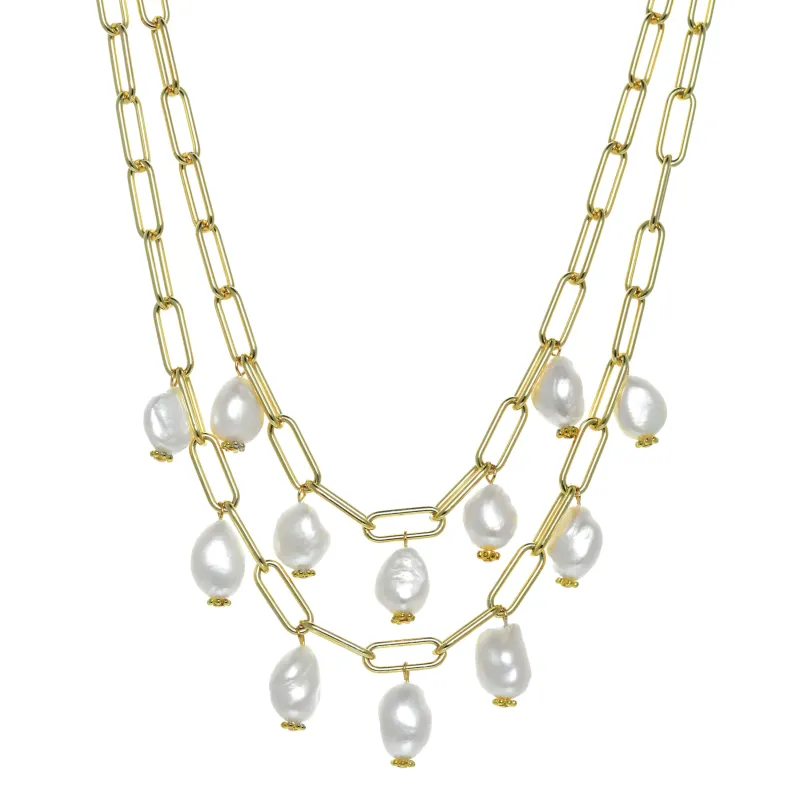 Double Row Pearl Bauble Necklace made by Rachel Reinhardt