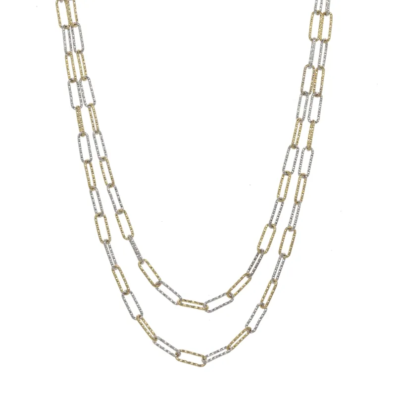 Two Tone Gold and Silver Layered Necklace sold by Rachel Reinhardt