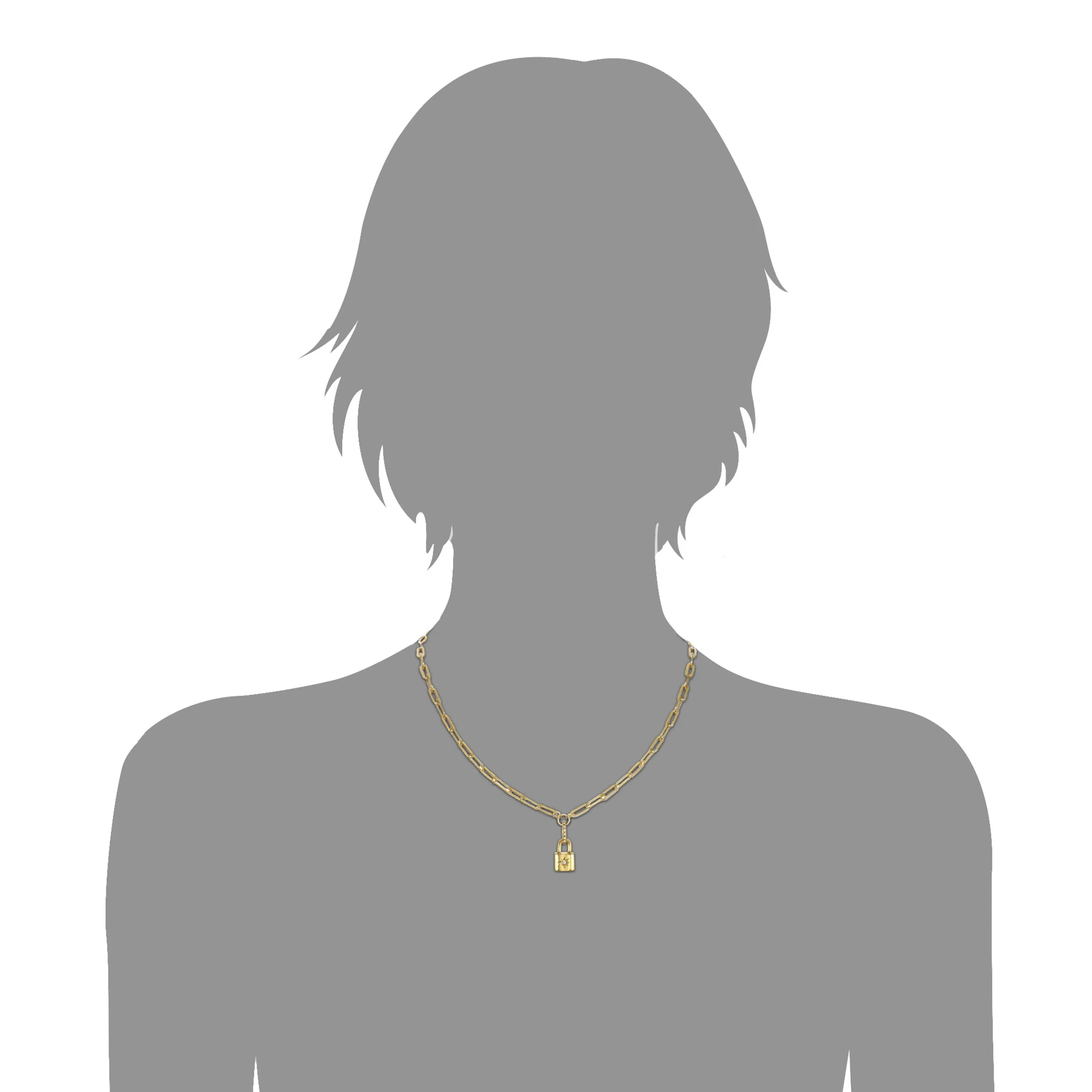 Paperclip Padlock Pendant Necklace sold by Rachel Reinhardt product image thumbnail 2