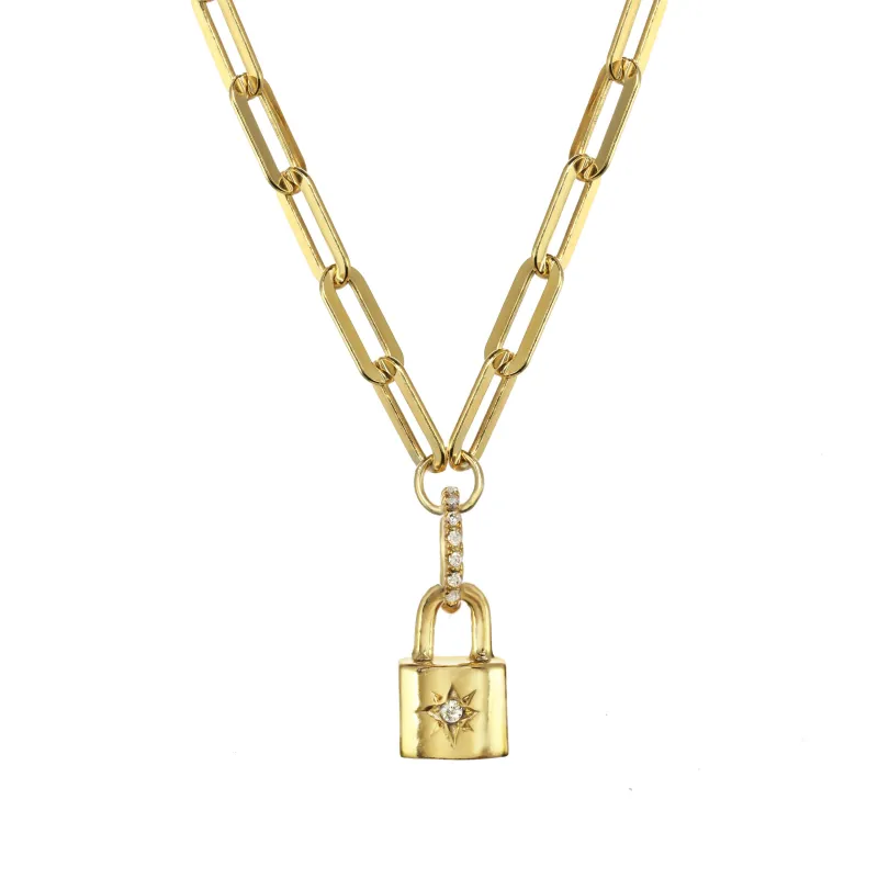 Paperclip Padlock Pendant Necklace sold by Rachel Reinhardt