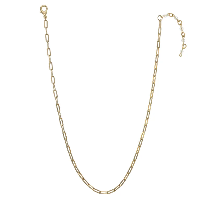 Single Row Paper Clip Gold Necklace sold by Rachel Reinhardt