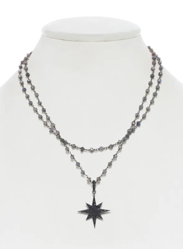 Labradorite and Black Spinel Star Pendant Necklace sold by Rachel Reinhardt