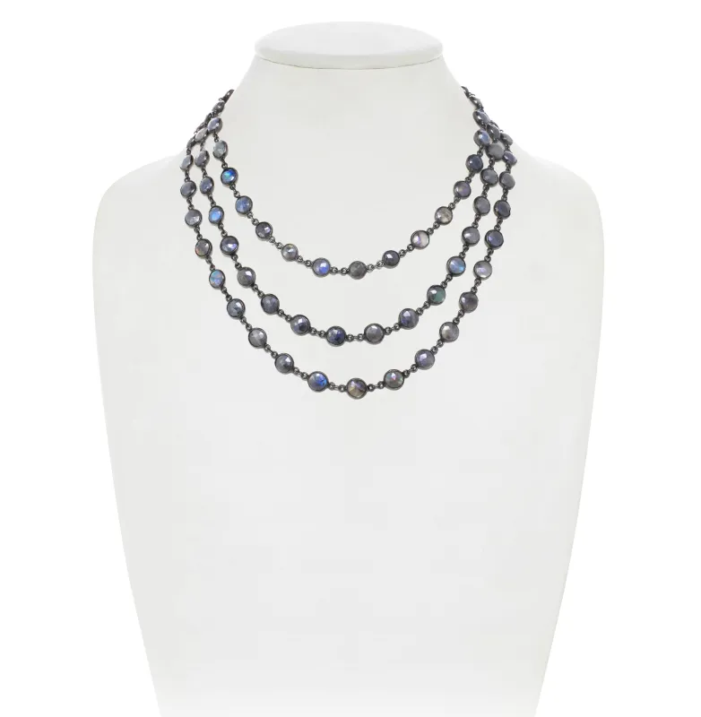 Layered Labradorite Bezel Set Necklace sold by Rachel Reinhardt