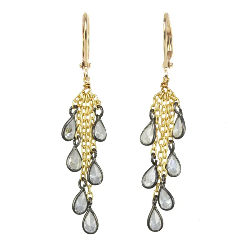 Cubic Zirconia Cluster Earring made by Rachel Reinhardt