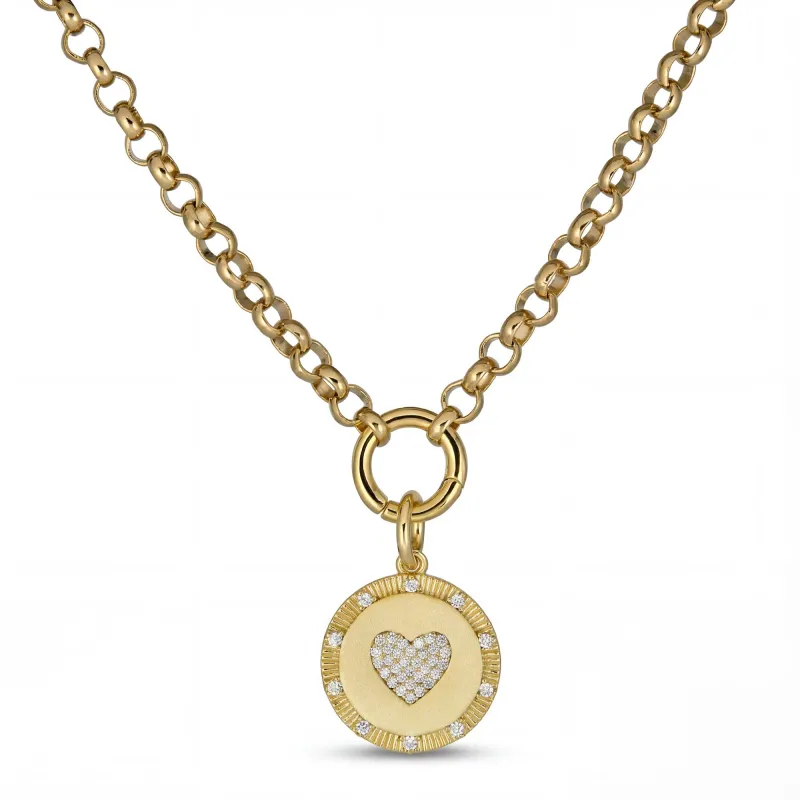 Gold Medallion Heart Pendant Necklace sold by Rachel Reinhardt