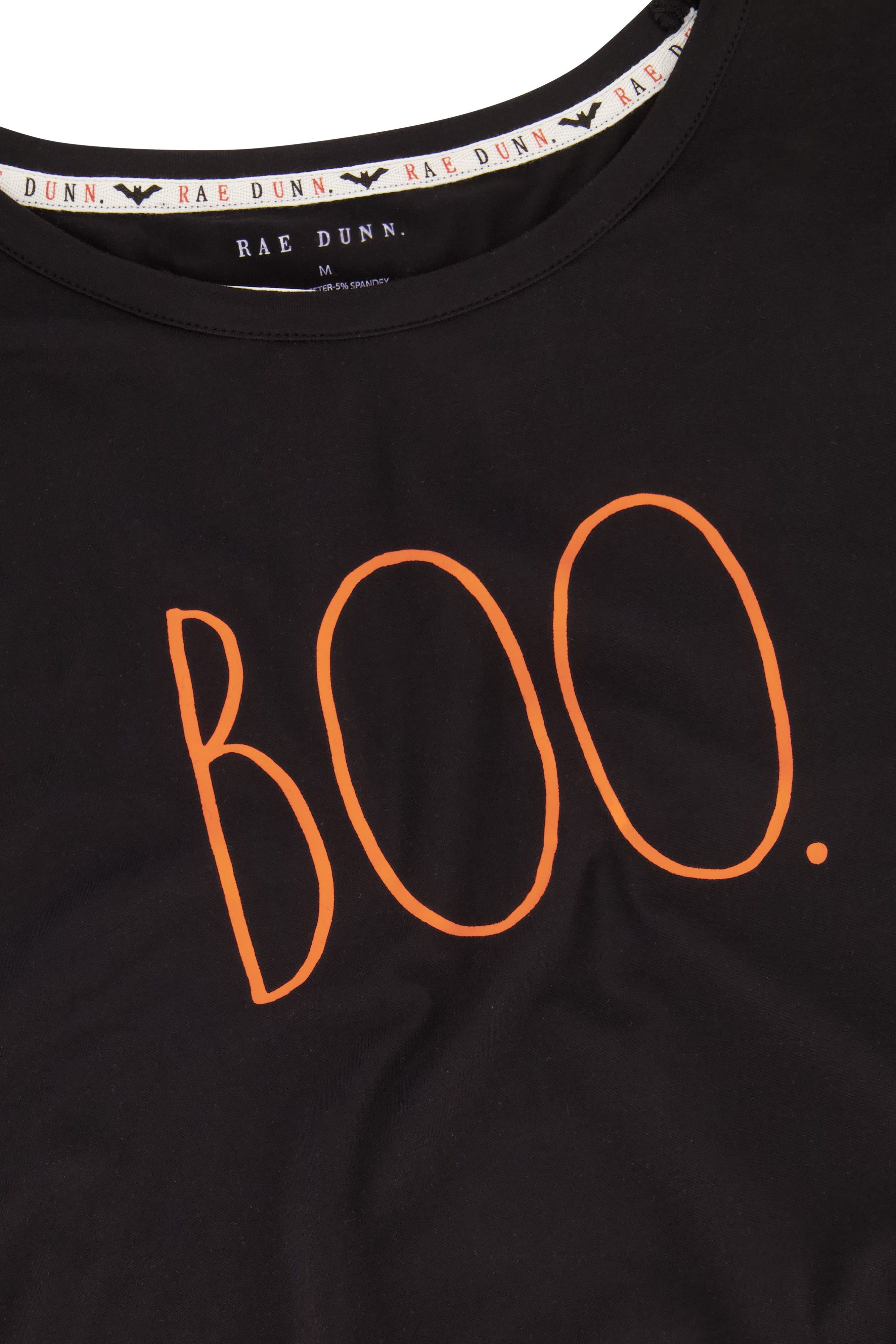 Women's BOO Short Sleeve Side Slit Top and Shorts Halloween Pajama Set sold by Rae Dunn product image thumbnail 4