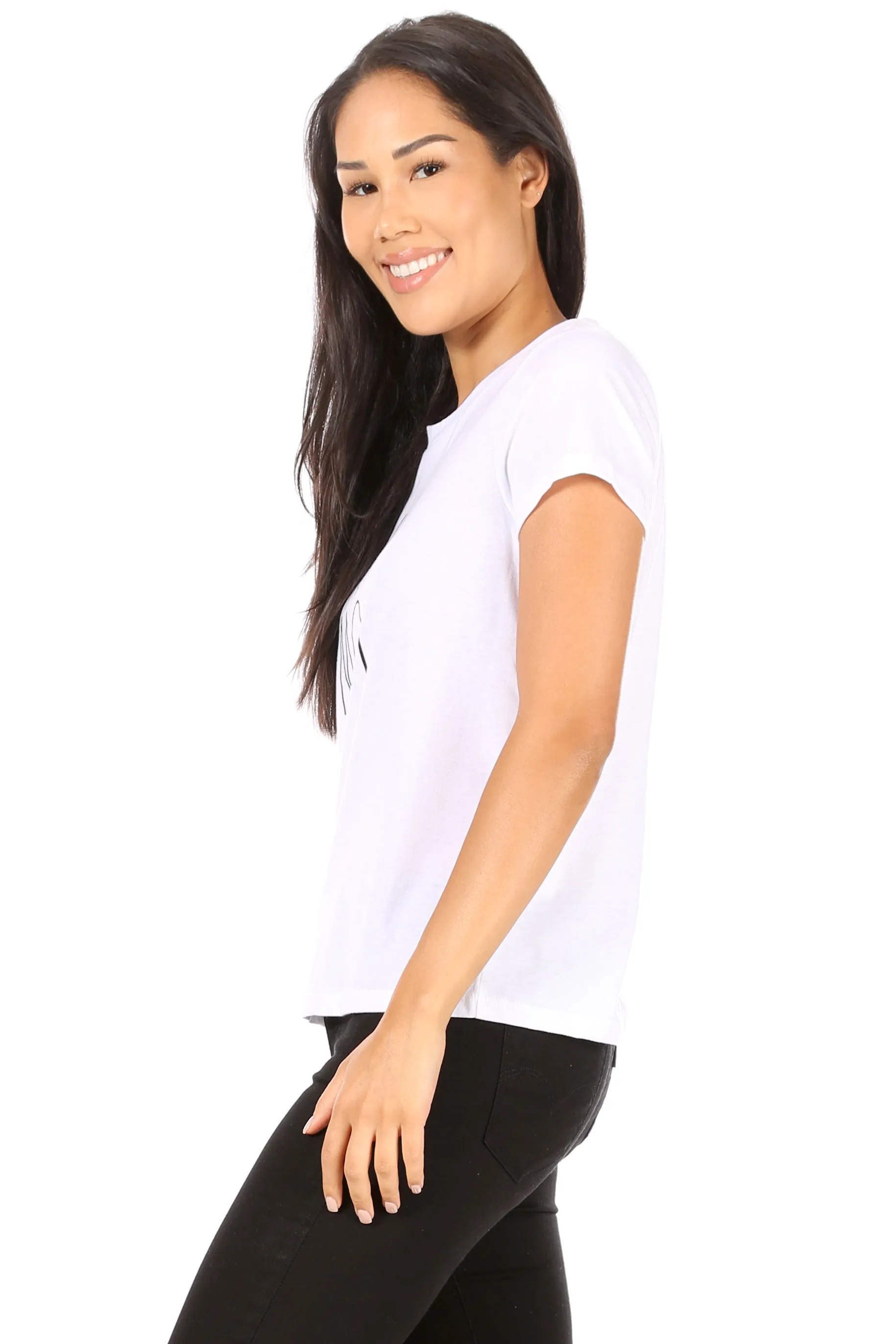 Women's "CAT MOM" Short Sleeve Icon T-Shirt sold by Rae Dunn product image thumbnail 5