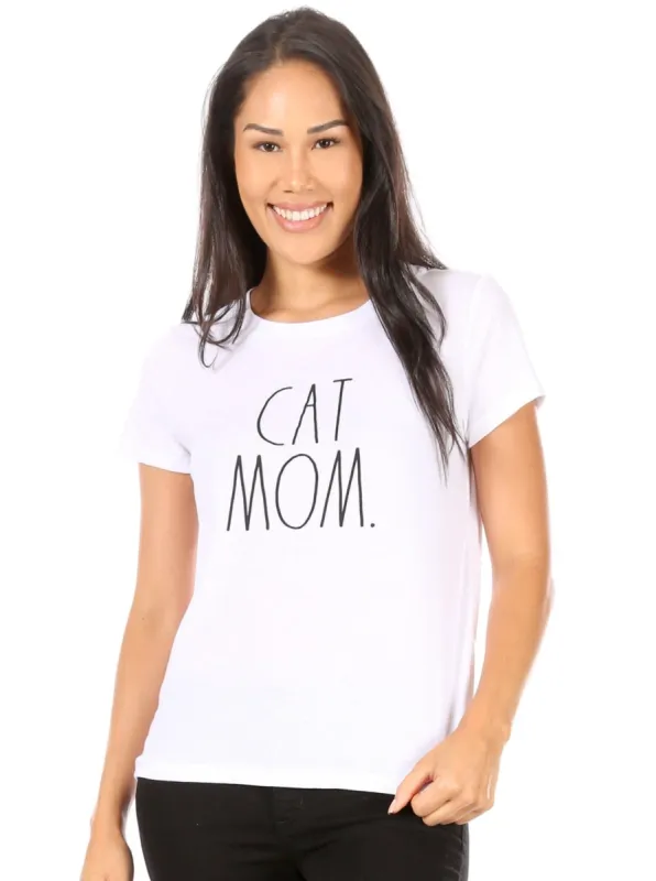 Women's "CAT MOM" Short Sleeve Icon T-Shirt sold by Rae Dunn