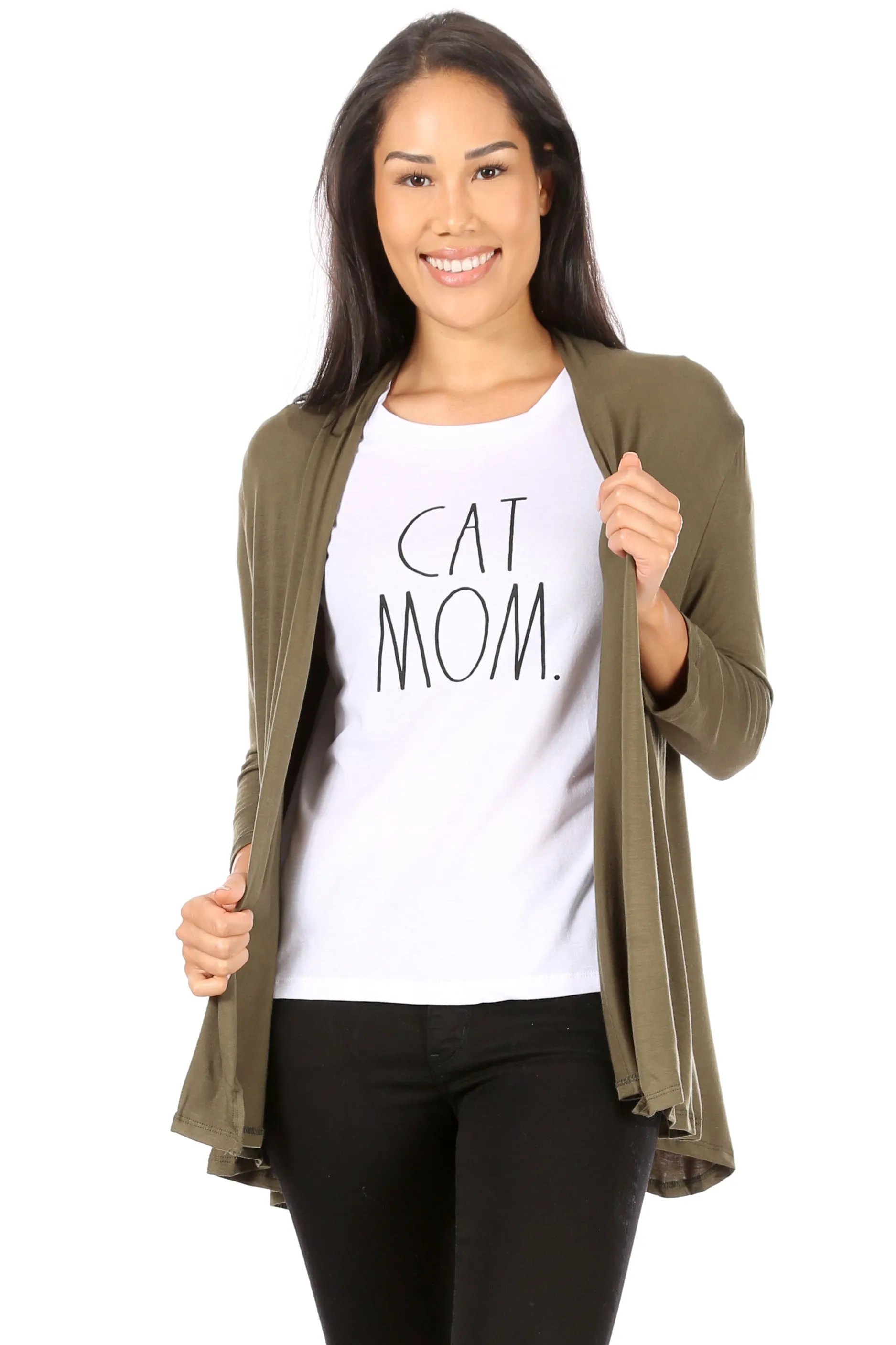 Women's "CAT MOM" Short Sleeve Icon T-Shirt sold by Rae Dunn product image thumbnail 3