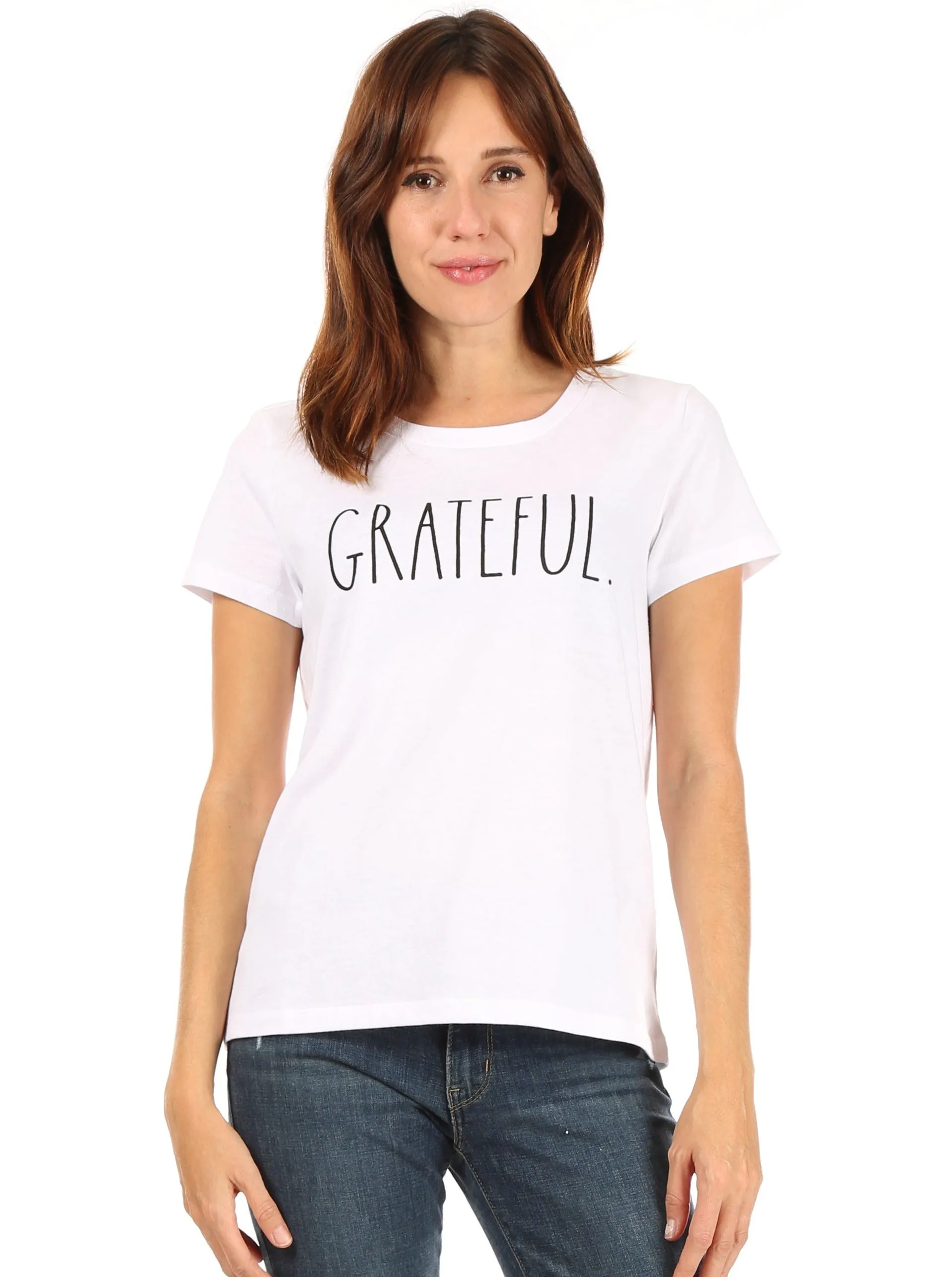 Women's "GRATEFUL" Short Sleeve Icon T-Shirt sold by Rae Dunn