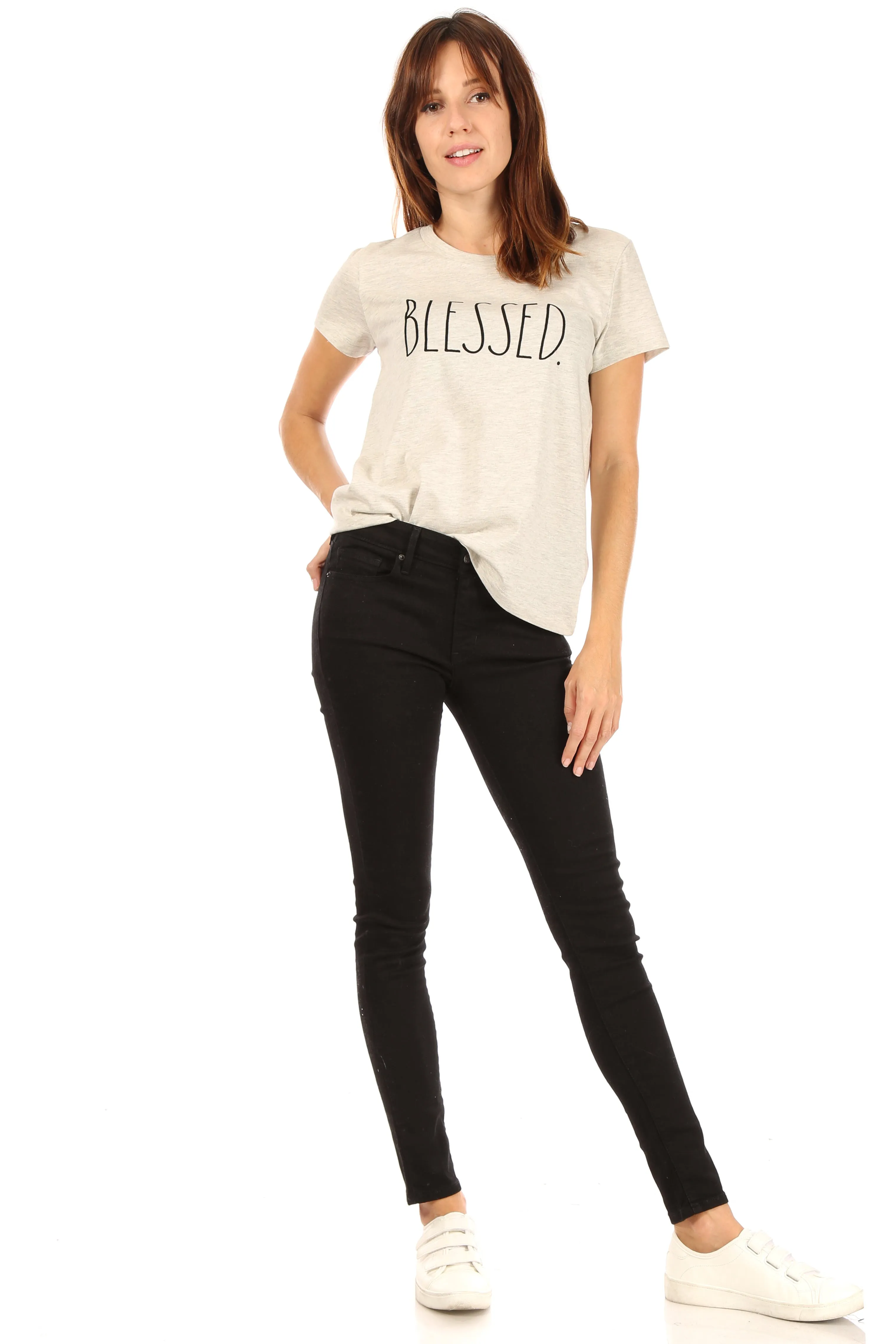 Women's "BLESSED" Short Sleeve Icon T-Shirt sold by Rae Dunn product image thumbnail 4