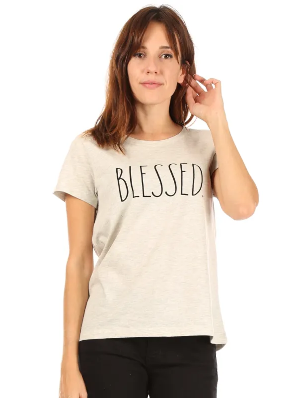 Women's "BLESSED" Short Sleeve Icon T-Shirt sold by Rae Dunn