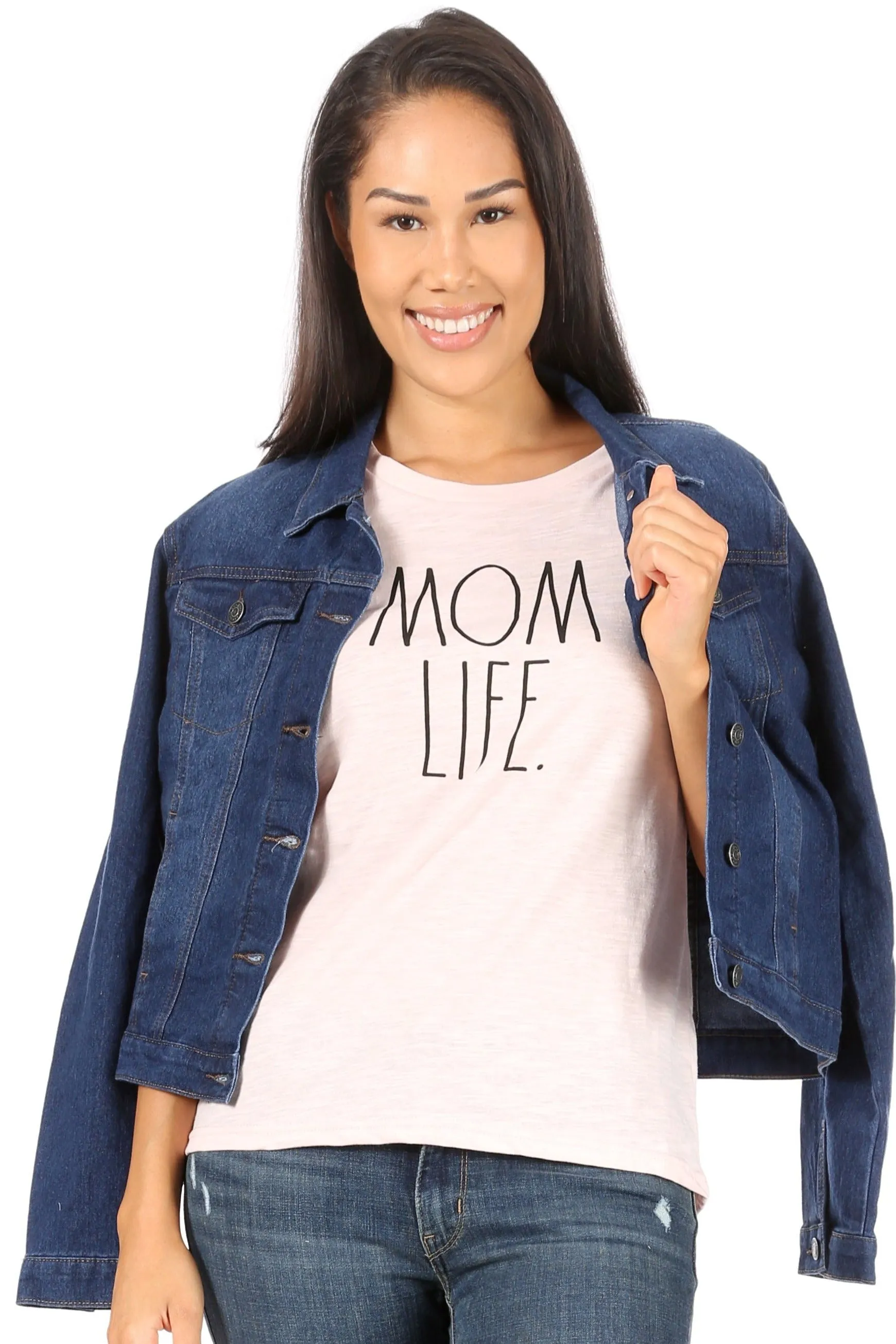 Women's "MOM LIFE" Short Sleeve Classic Slub T-Shirt sold by Rae Dunn product image thumbnail 3