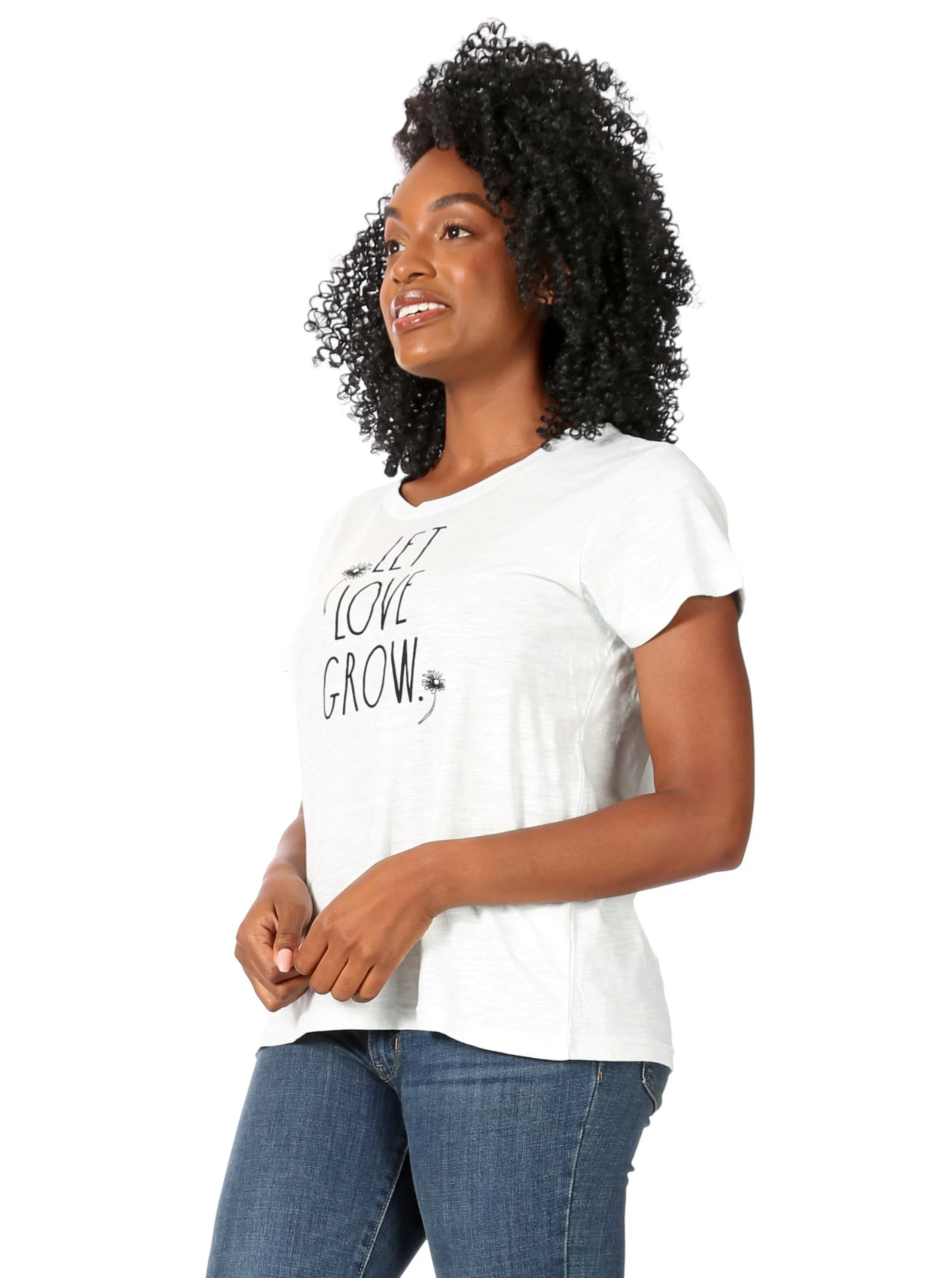 Women's "LET LOVE GROW" Short Sleeve Sage Classic Slub T-Shirt sold by Rae Dunn product image thumbnail 2