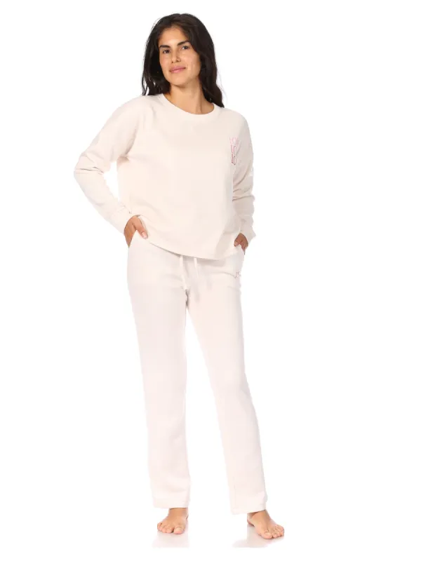 Women's "LOVE LOVE LOVE" Long Sleeve Pullover Sweatshirt and Drawstring Sweatpants Lounge Set sold by Rae Dunn