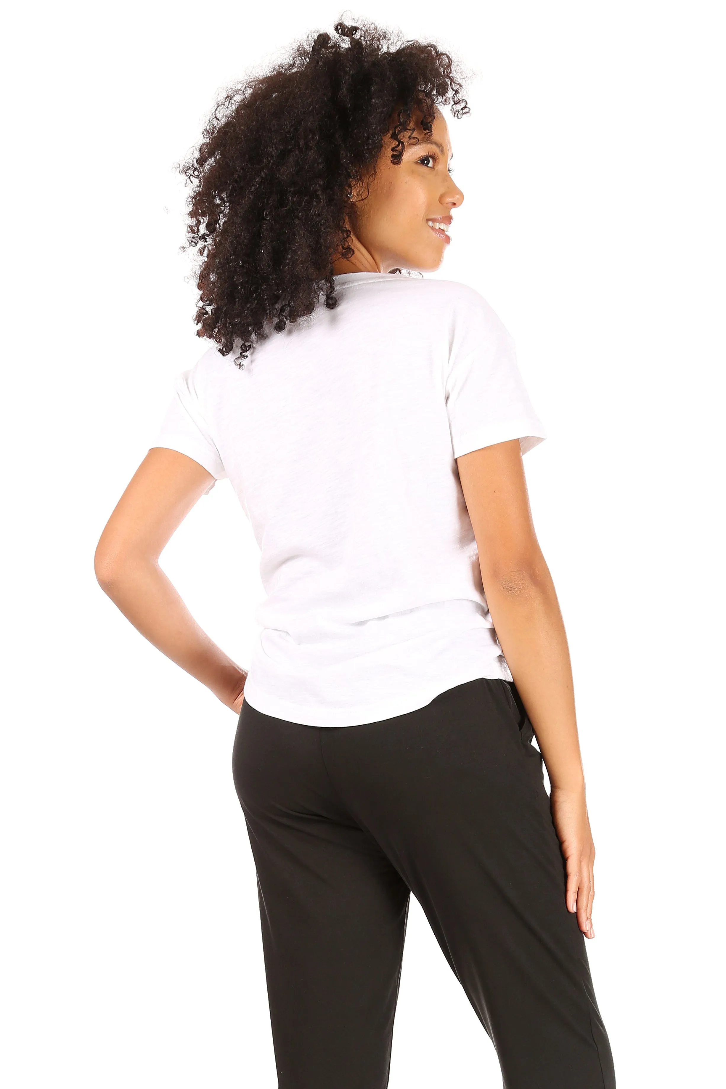 Women's "LOVE YOUR PLANET: Short Sleeve Slub Shirttail Hem T-Shirt sold by Rae Dunn product image thumbnail 3