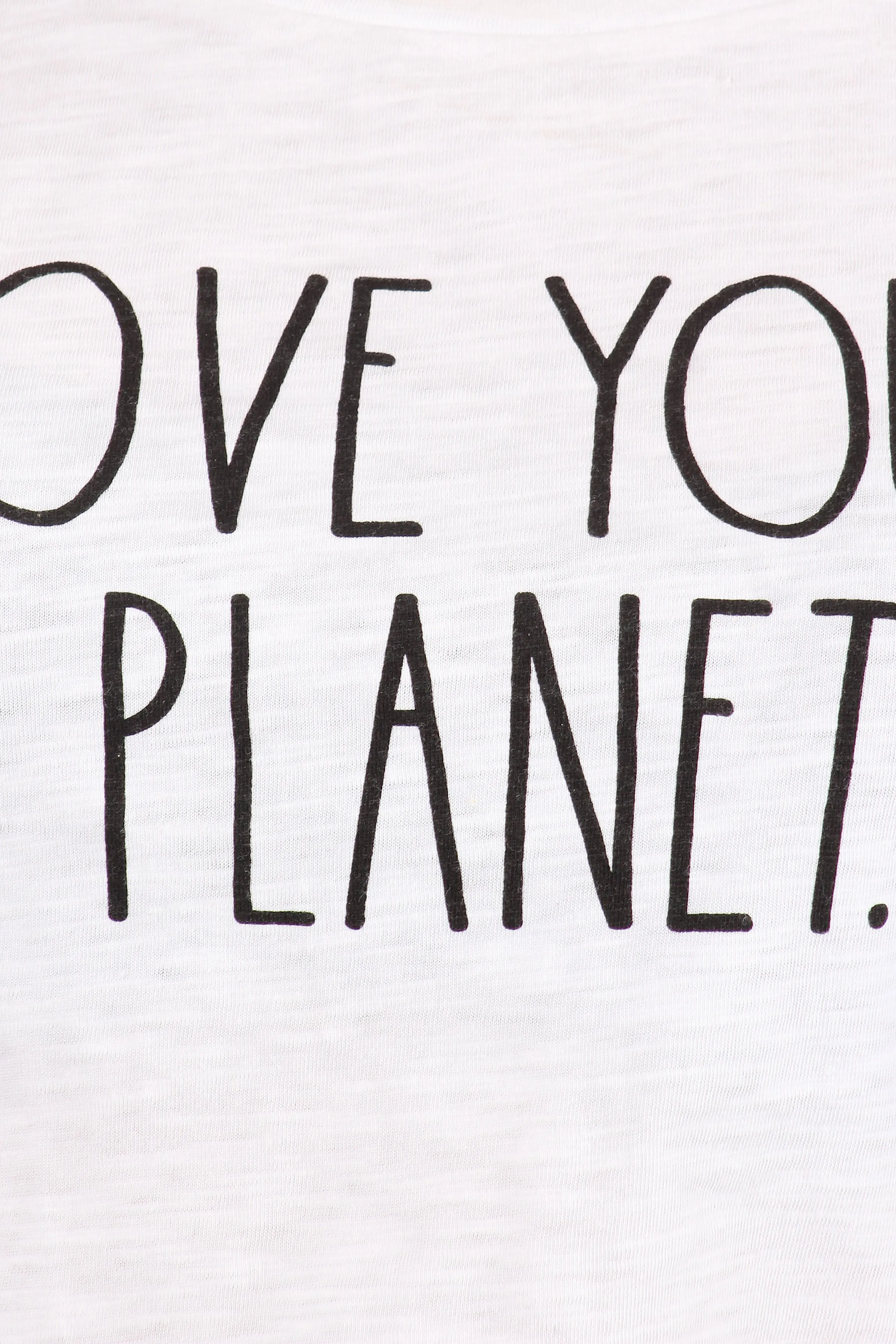 Women's "LOVE YOUR PLANET: Short Sleeve Slub Shirttail Hem T-Shirt sold by Rae Dunn product image thumbnail 4