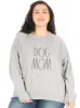 Women's "DOG MOM" Plus Size Studio Raglan Pullover Sweatshirt sold by Rae Dunn