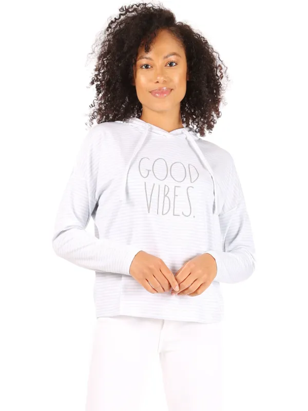 Women's "GOOD VIBES" Slim Fit Pullover Fashion Hoodie sold by Rae Dunn