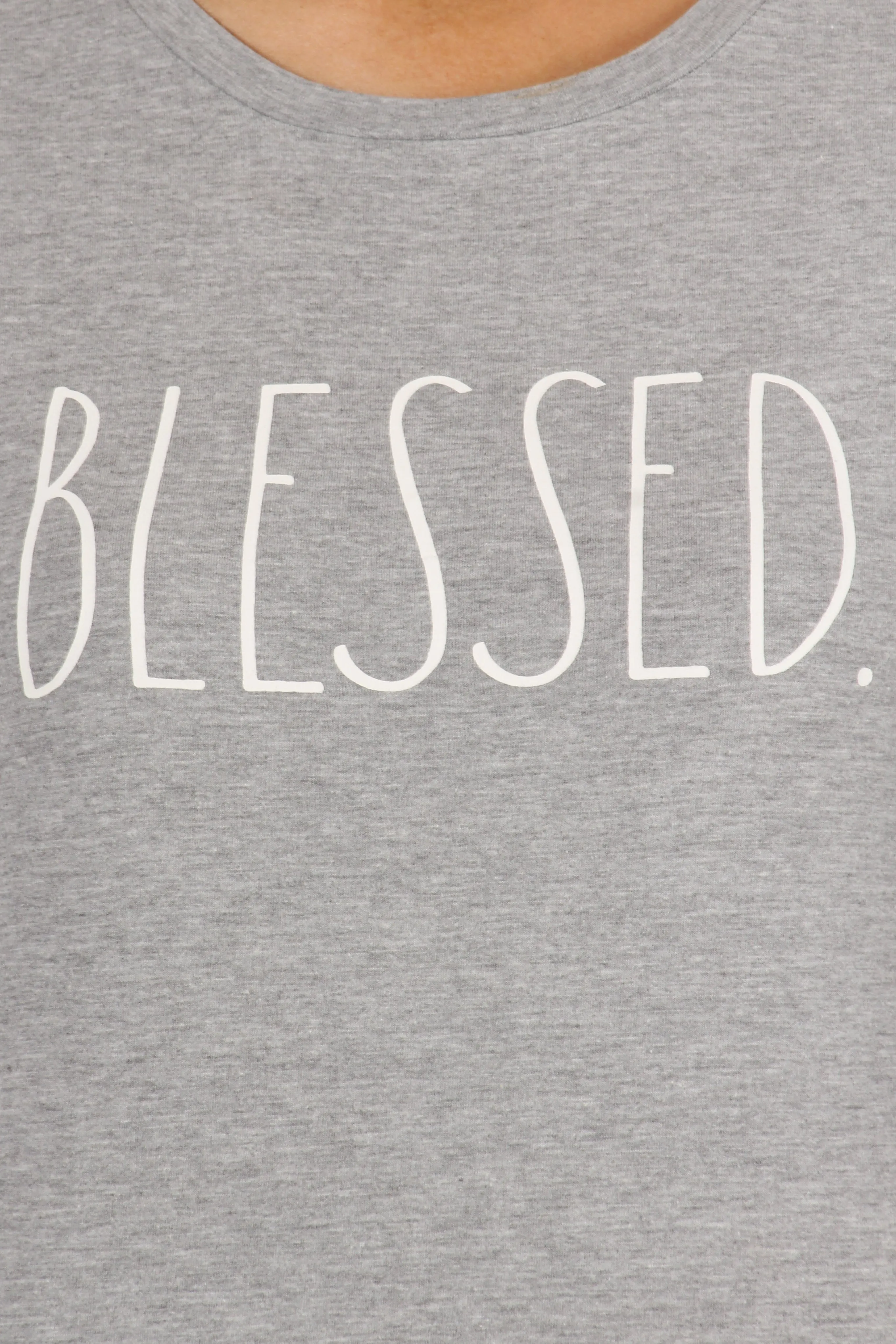 Women's "BLESSED" Short Sleeve Shirttail Hem T-Shirt sold by Rae Dunn product image thumbnail 4