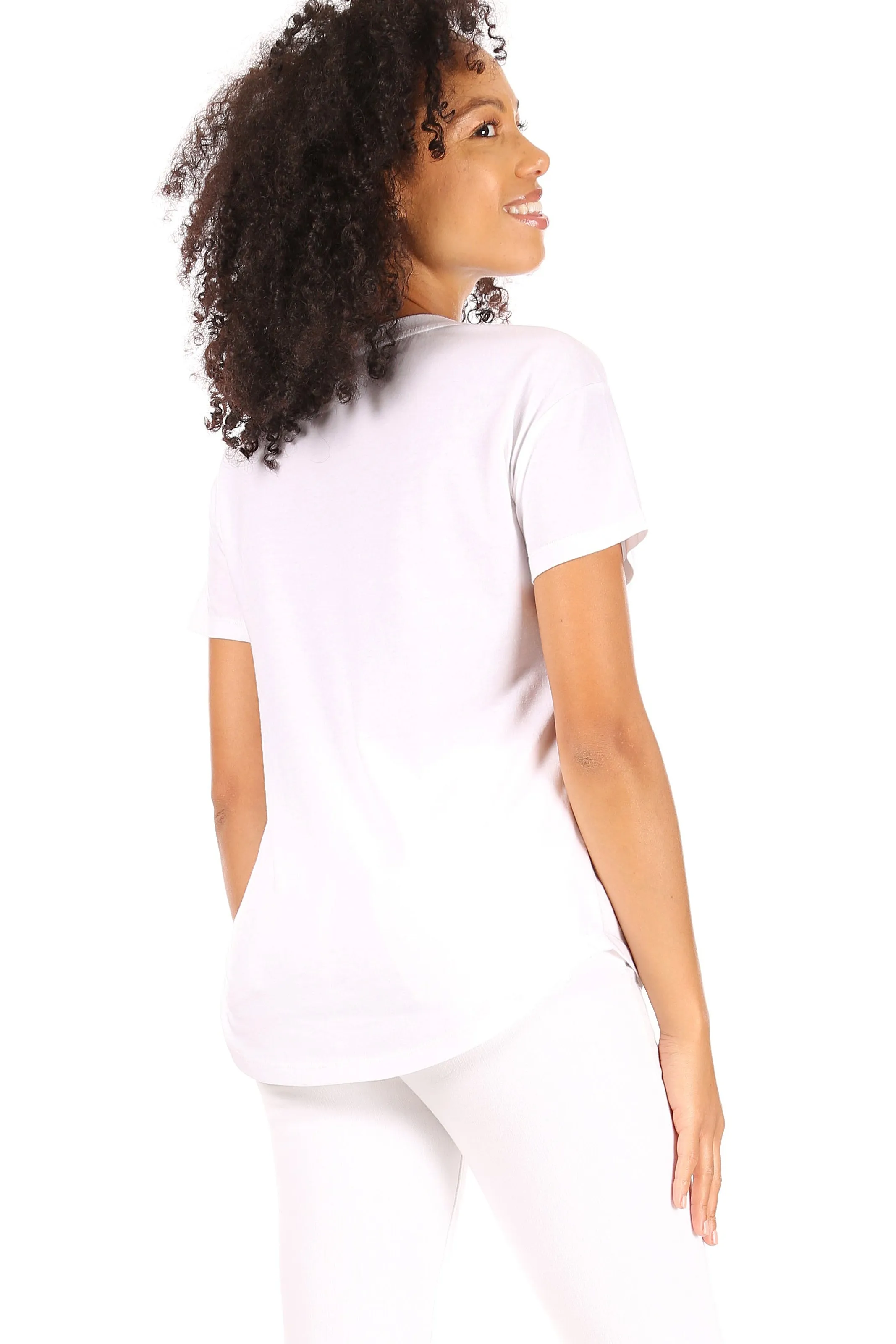 Women's "UNSTOPPABLE" Short Sleeve Shirttail Hem T-Shirt sold by Rae Dunn product image thumbnail 2