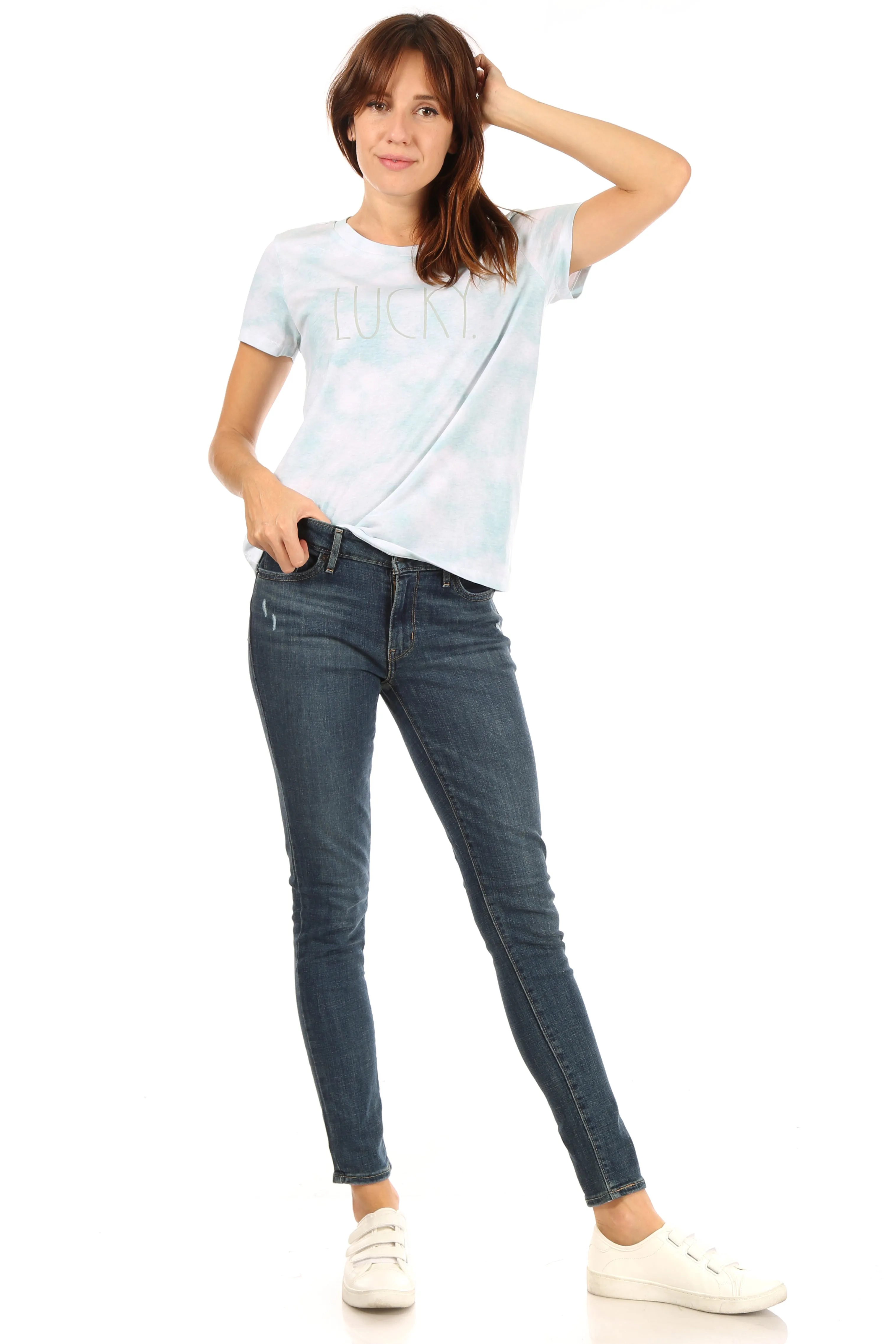 Women's "LUCKY" Short Sleeve Icon T-Shirt sold by Rae Dunn product image thumbnail 5