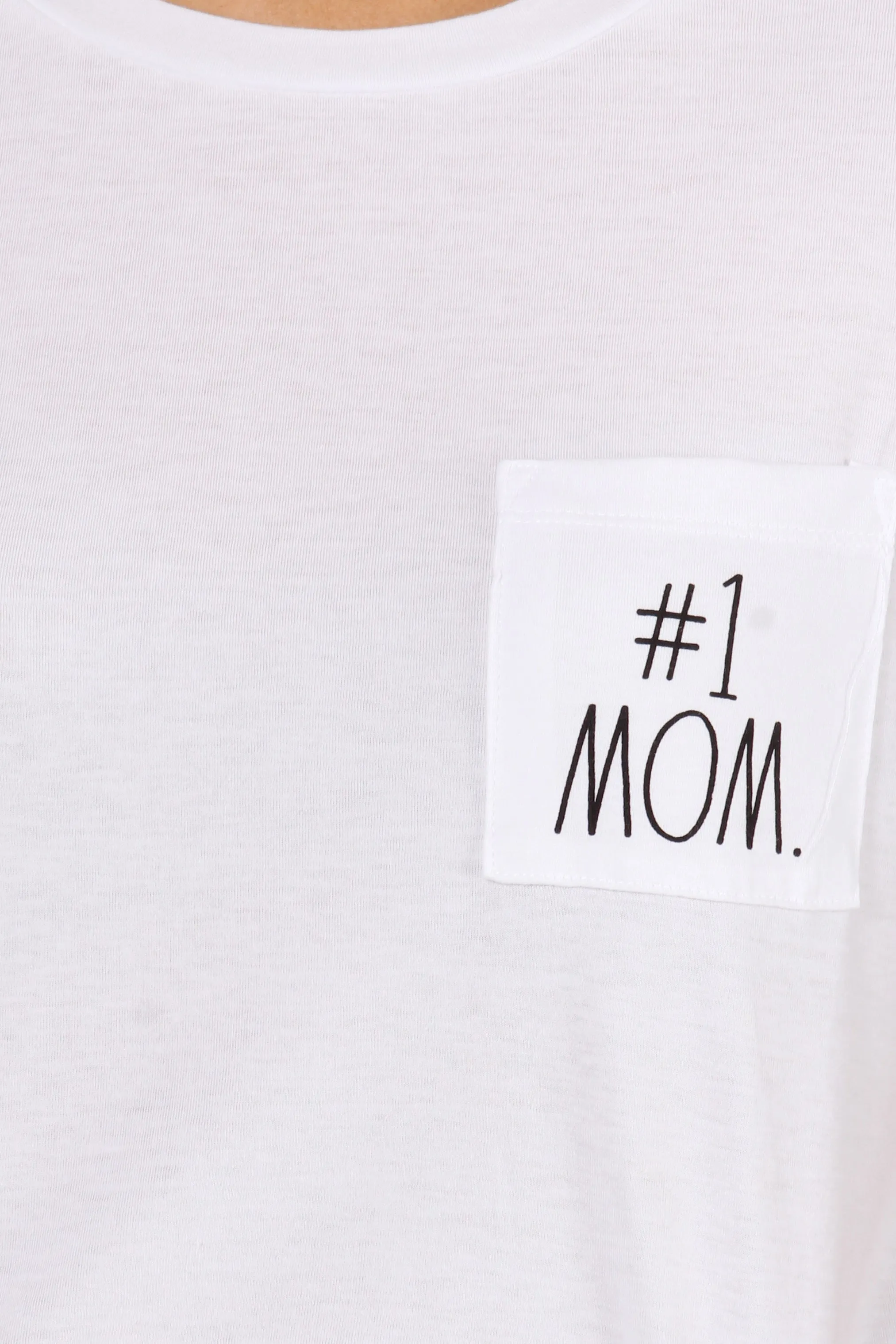 Women's "#1 MOM" Short Sleeve Boxy T-Shirt with Pocket sold by Rae Dunn product image thumbnail 3
