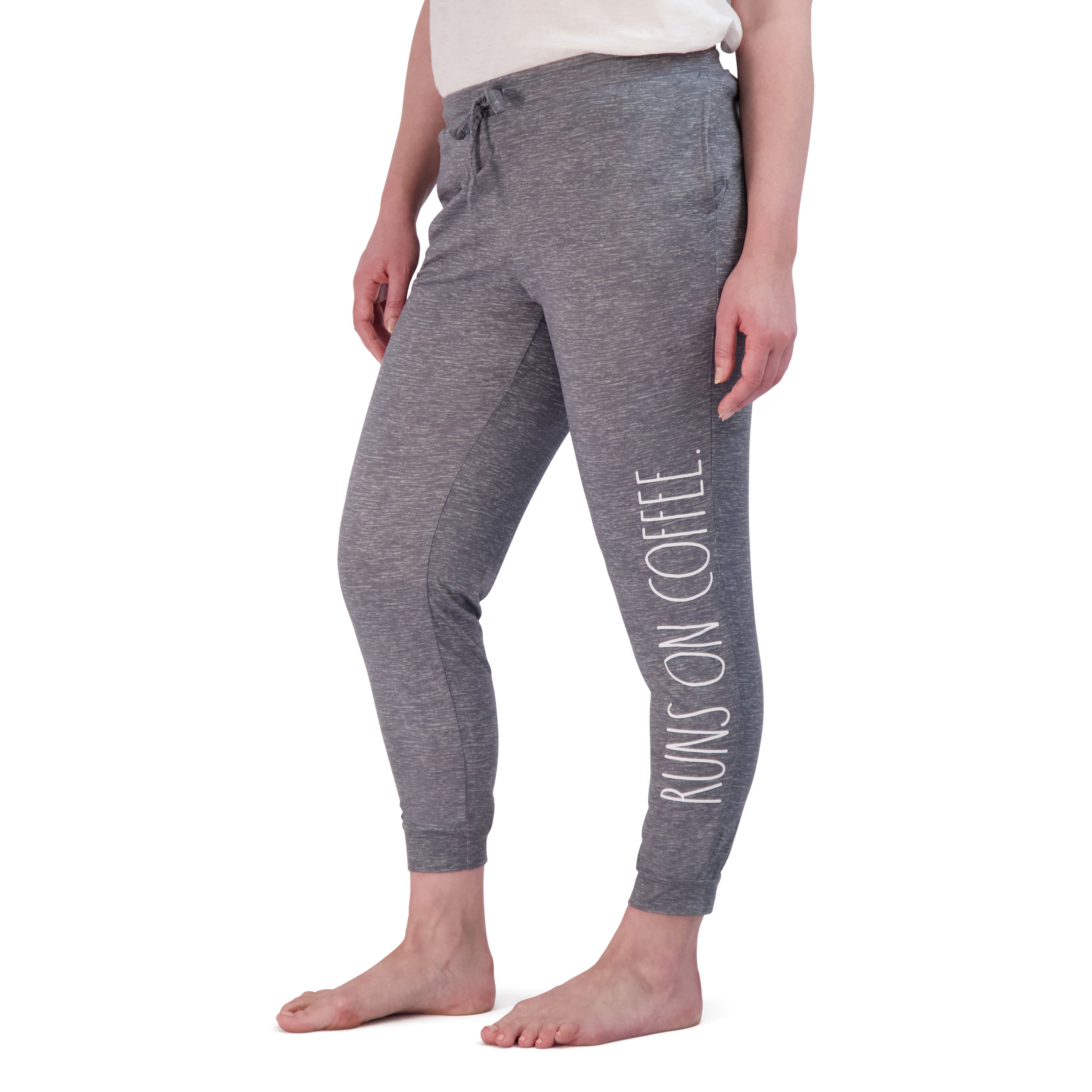 Women's "RUNS ON COFFEE" & Coffee Print 2-Pack Drawstring Pajama Joggers sold by Rae Dunn product image thumbnail 2