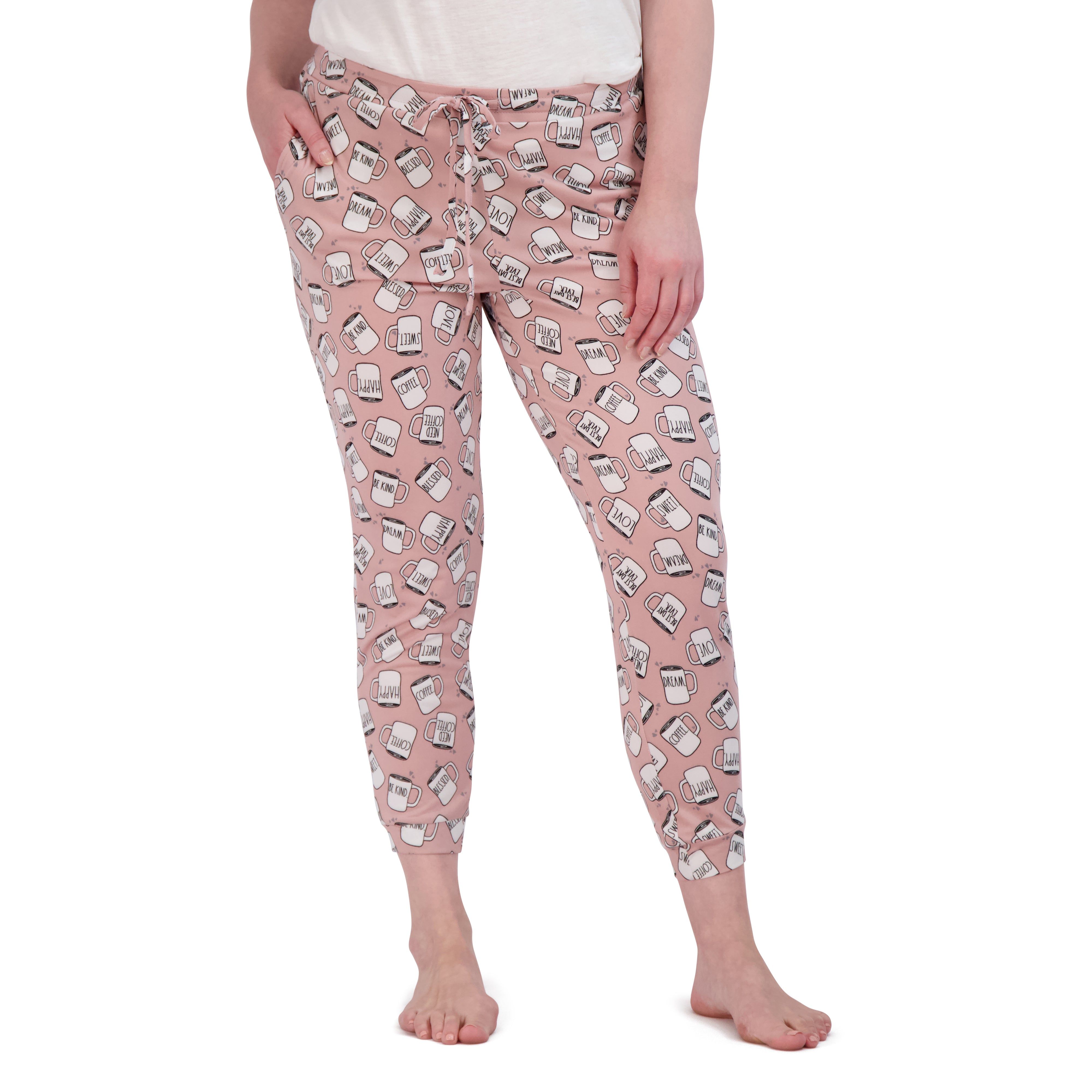 Women's "RUNS ON COFFEE" & Coffee Print 2-Pack Drawstring Pajama Joggers sold by Rae Dunn product image thumbnail 5