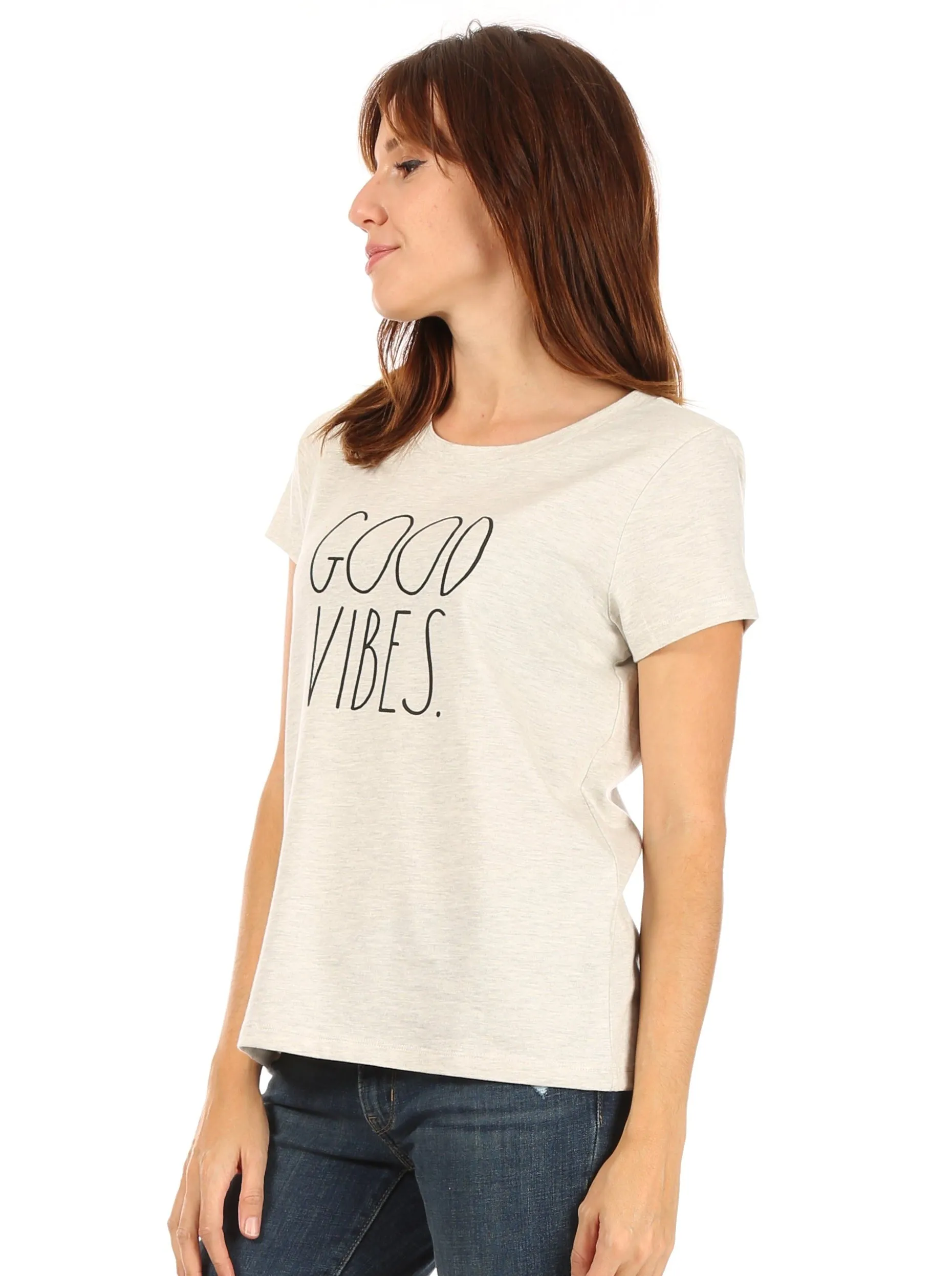 Women's "GOOD VIBES" Short Sleeve Icon T-Shirt sold by Rae Dunn product image thumbnail 2