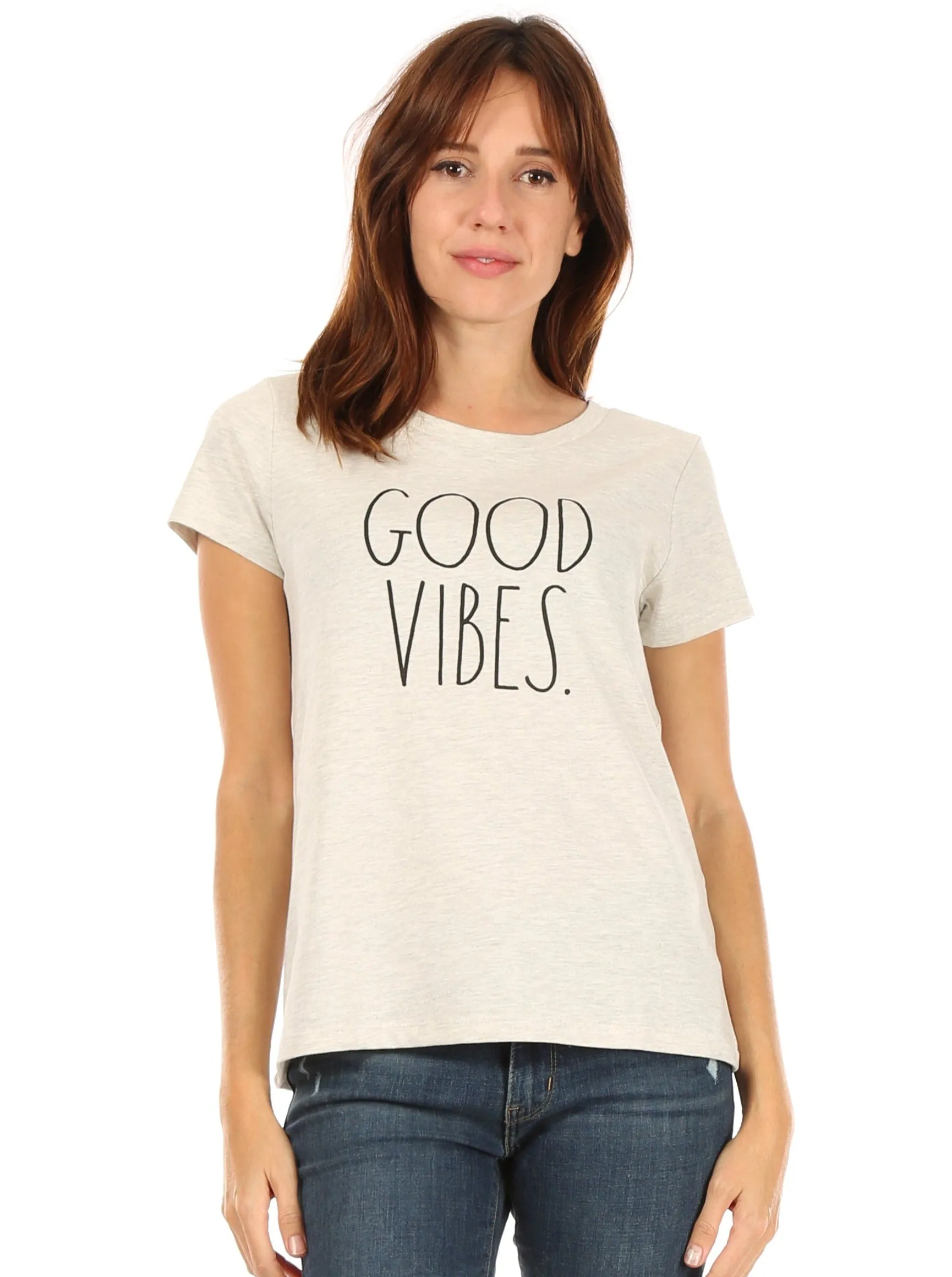 Women's "GOOD VIBES" Short Sleeve Icon T-Shirt sold by Rae Dunn