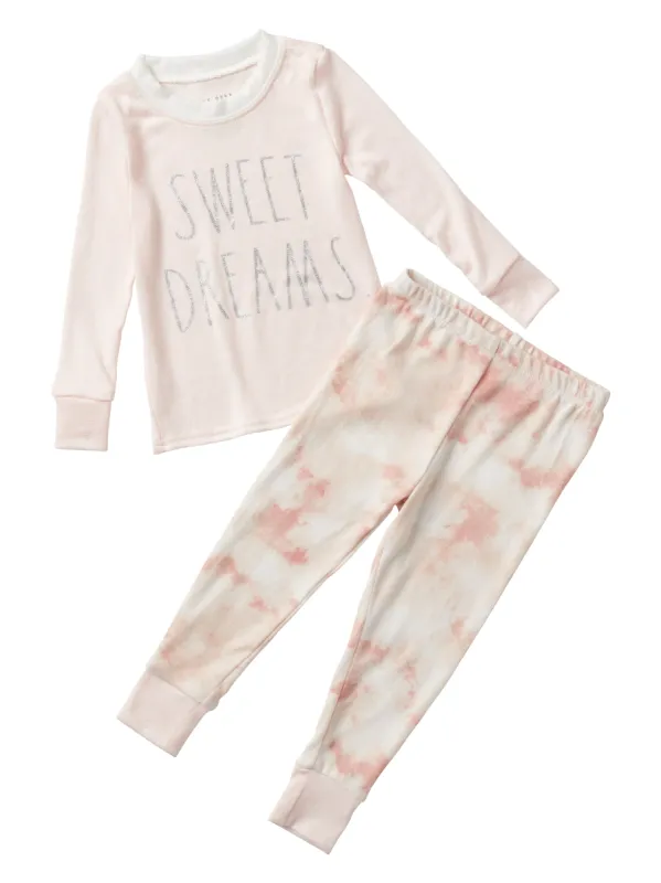 Girls' "SWEET DREAMS" Long Sleeve Top and Jogger Pajama Set sold by Rae Dunn
