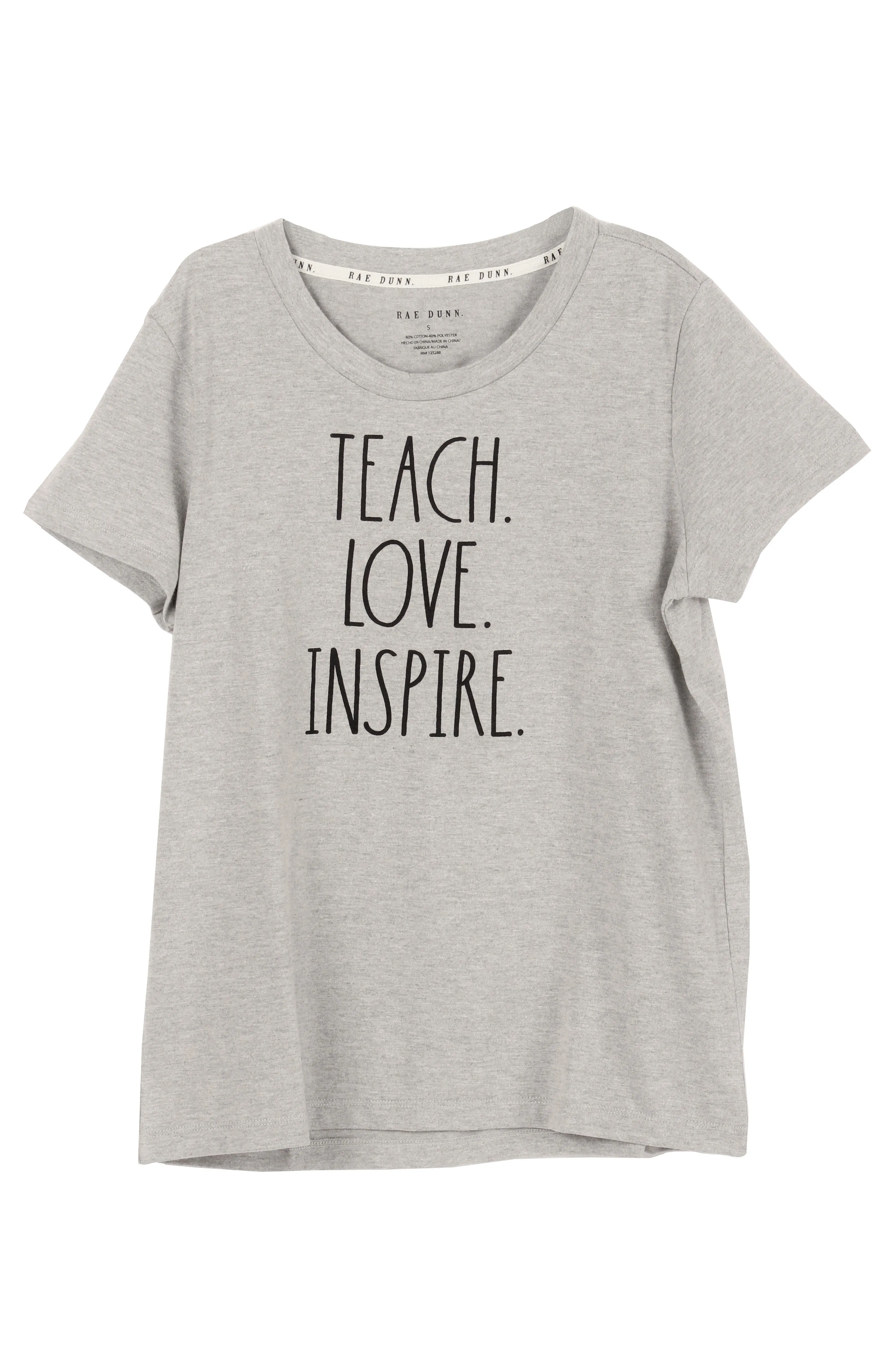Women's "TEACH LOVE INSPIRE" Short Sleeve Icon T-Shirt sold by Rae Dunn product image thumbnail 5