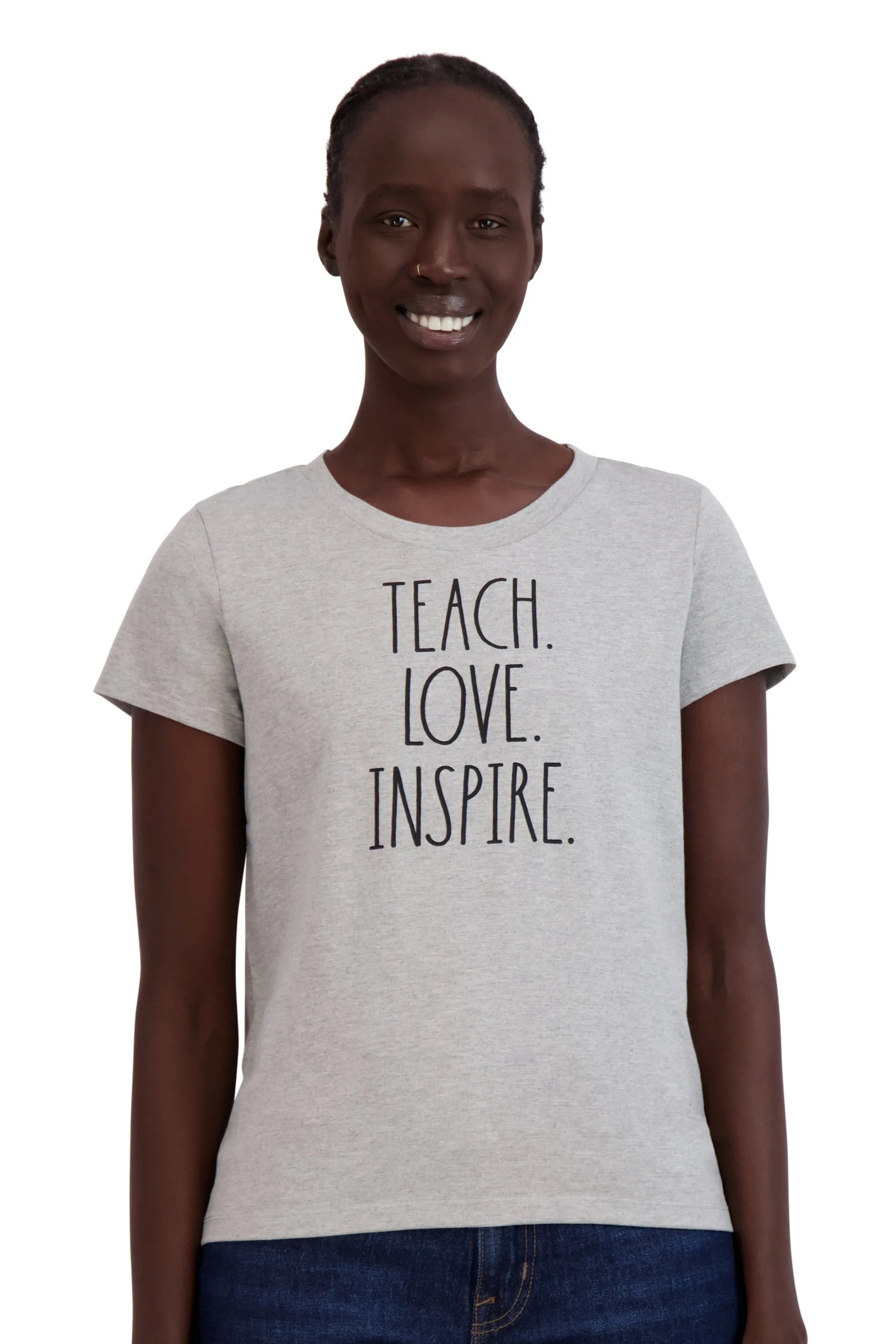 Women's "TEACH LOVE INSPIRE" Short Sleeve Icon T-Shirt sold by Rae Dunn product image thumbnail 2